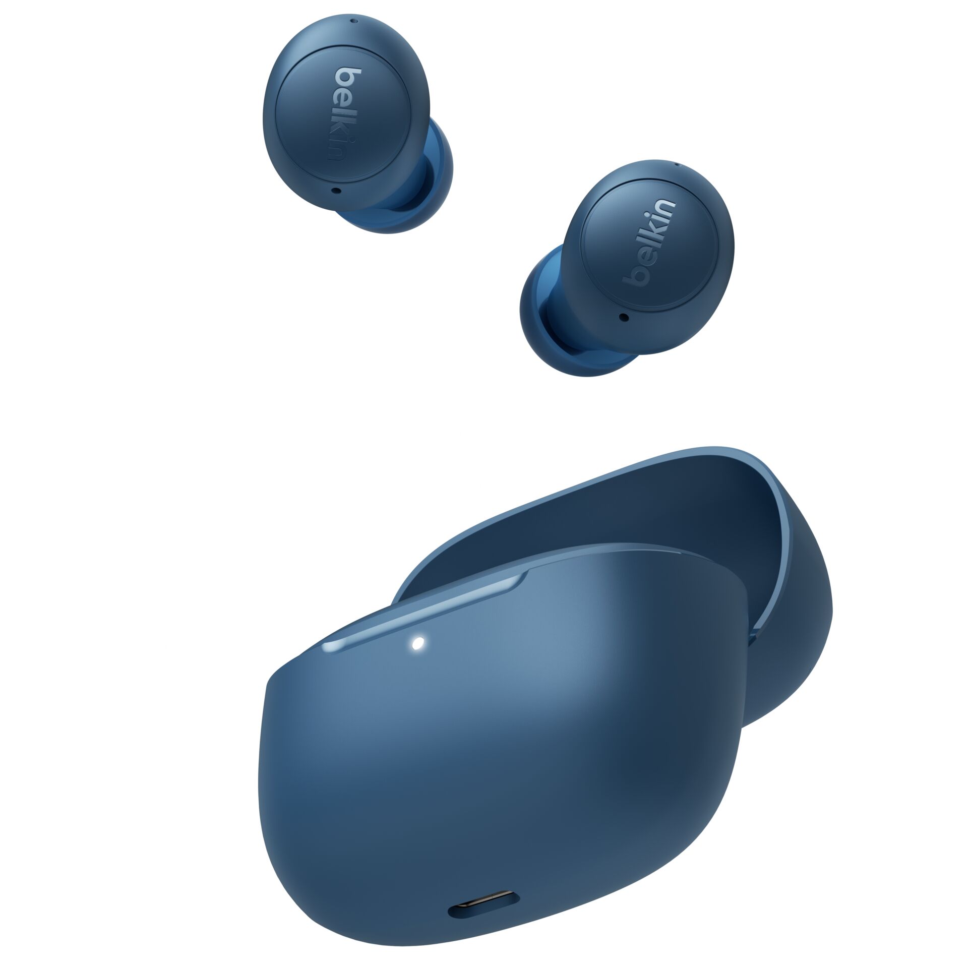 true wireless, ohrhörer, bluetooth, ladecase, blau