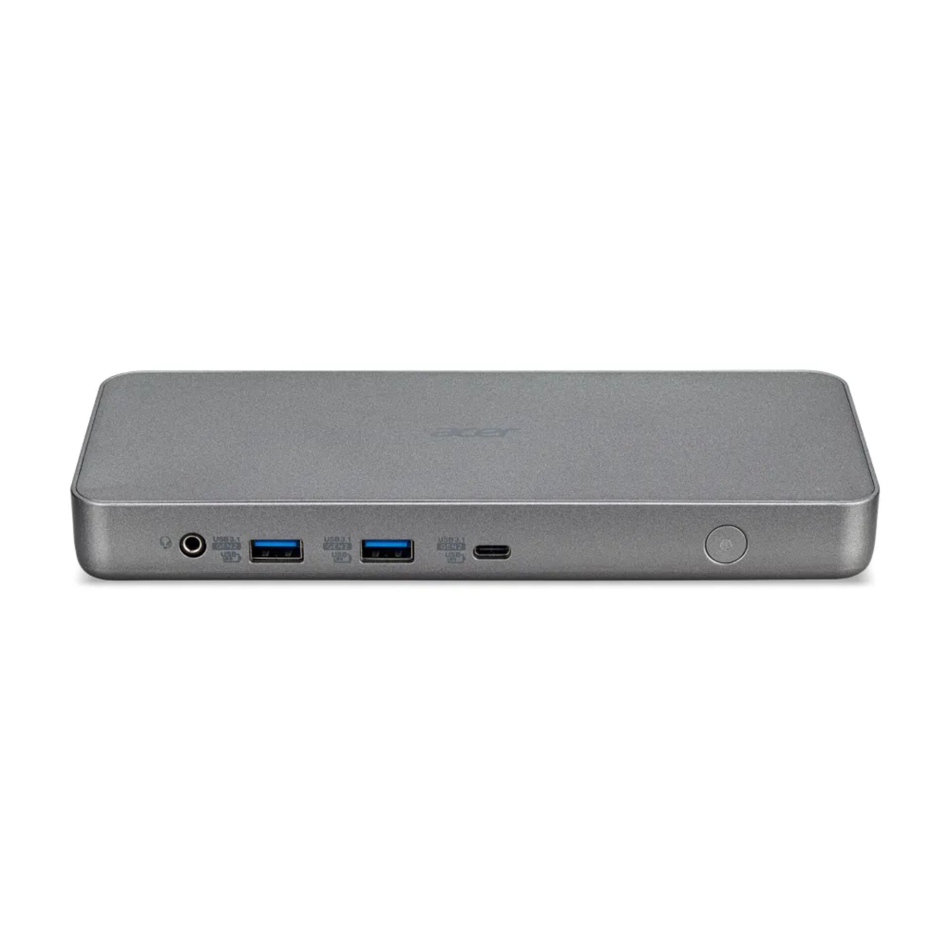 Mini-PC, Docking-Hub, USB-C-Hub, Metallisch-grau, Vorderseite-Anschlüsse