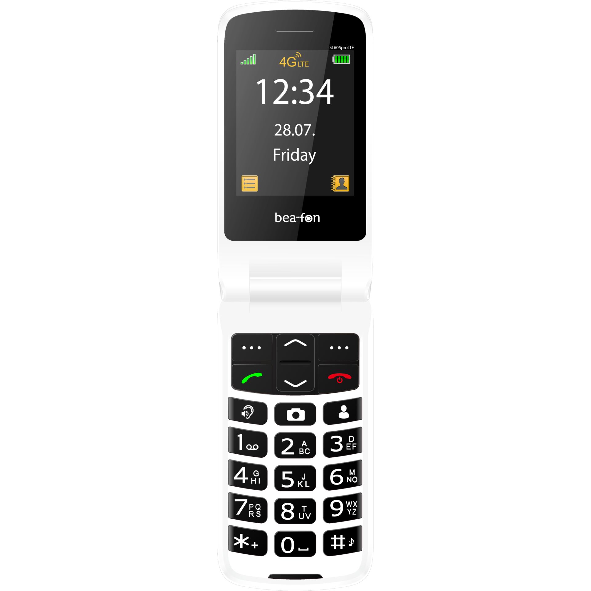 Flip-Tard, Feature-Phone, Klapphandy, Tastatur-Handy, Weißes-Gehäuse