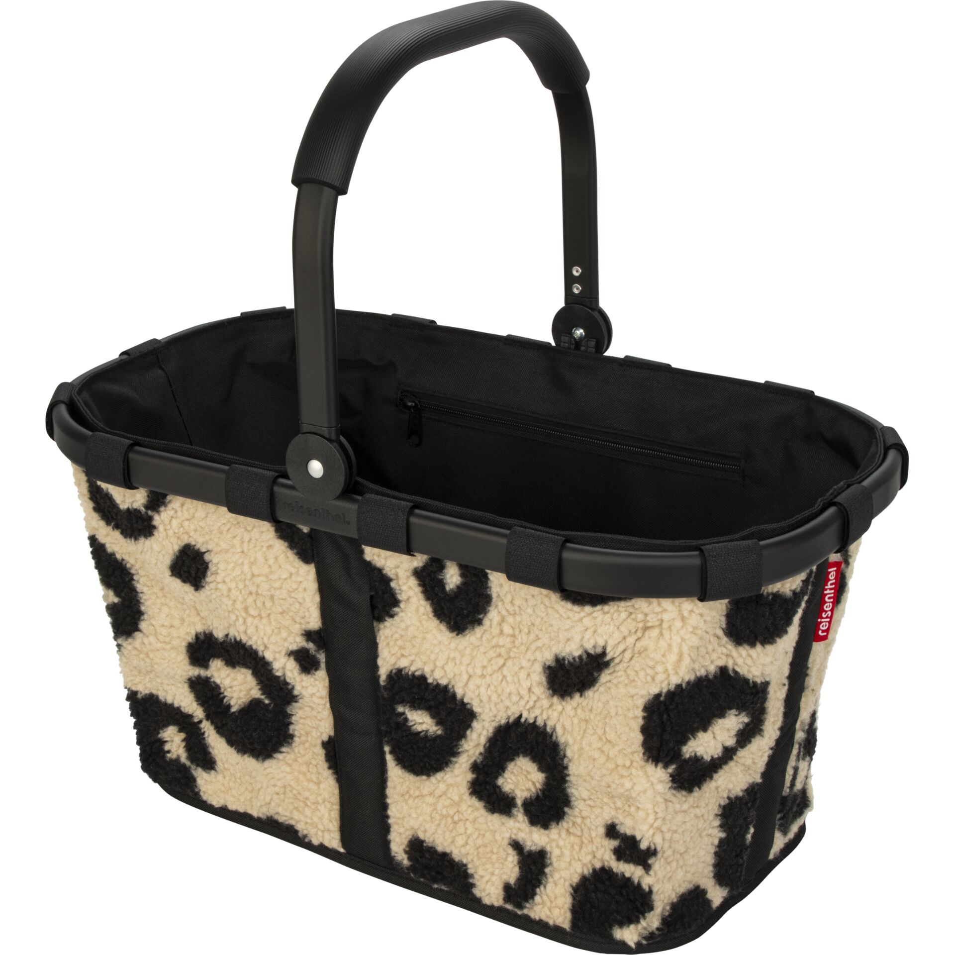 Tasche, Leopardenmuster, Fleece, Korbtasche, Tragetasche