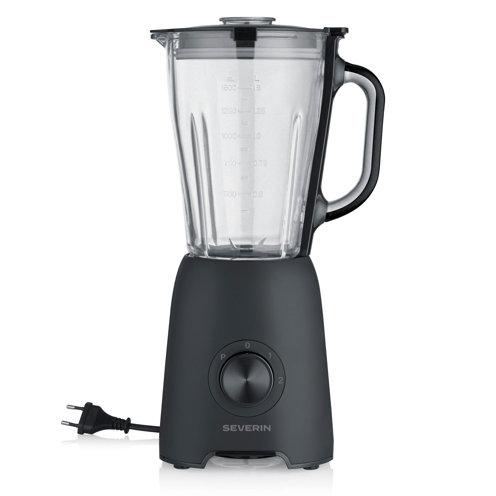 Standmixer, Blender, Glasbehälter, Pristut, Schwarz