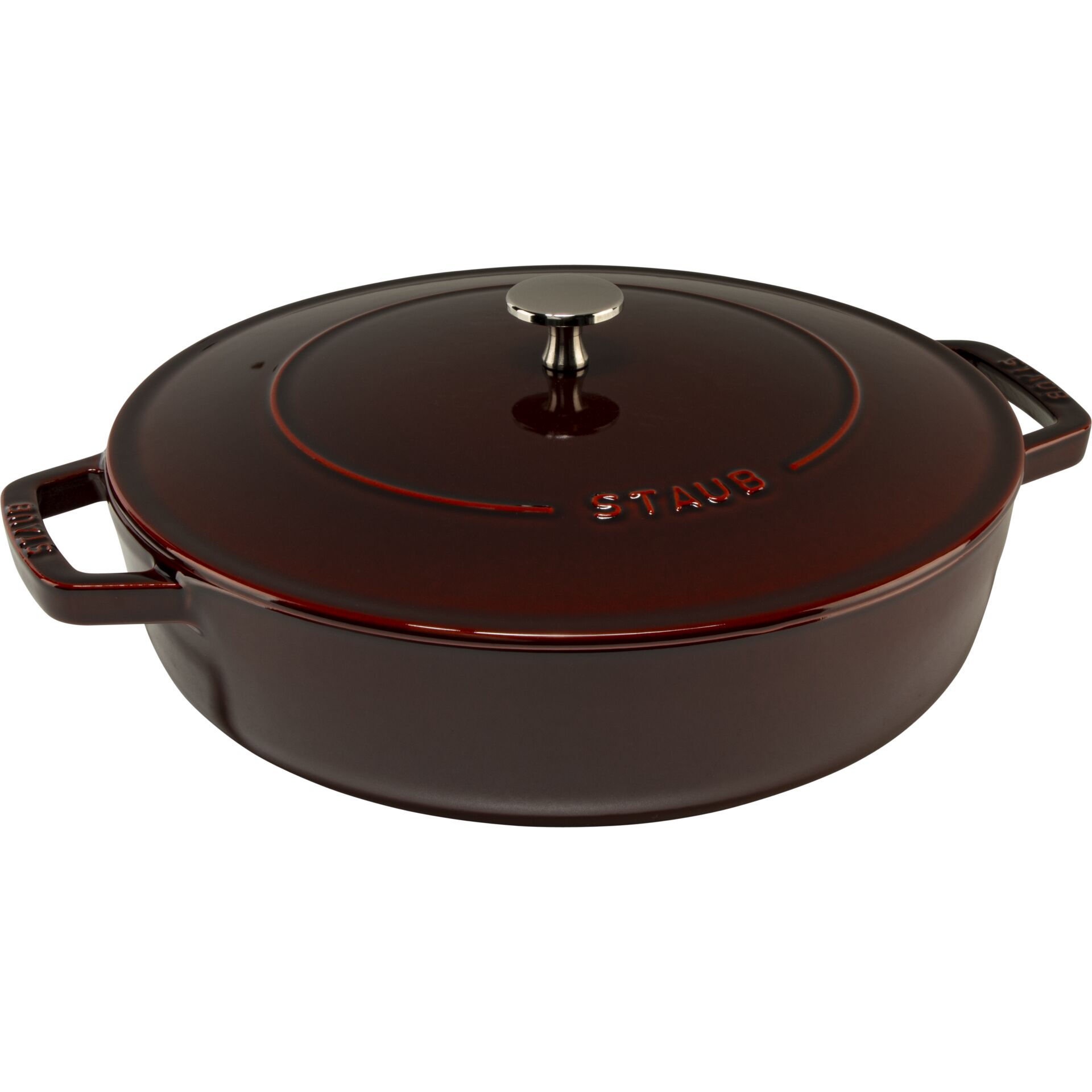 Gusseisen- Braadpan, Bräter, Induktion geeignet, Emailliert, Deckelknopf