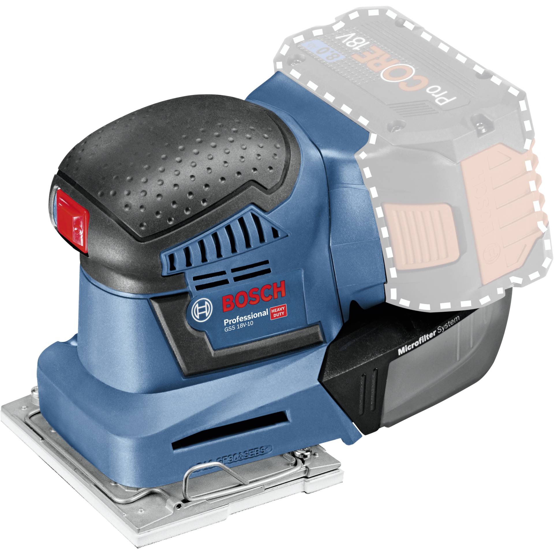 Stichsäge, Bosch, Akku-Schleifer, GSS 18V-10, Microfilter-System