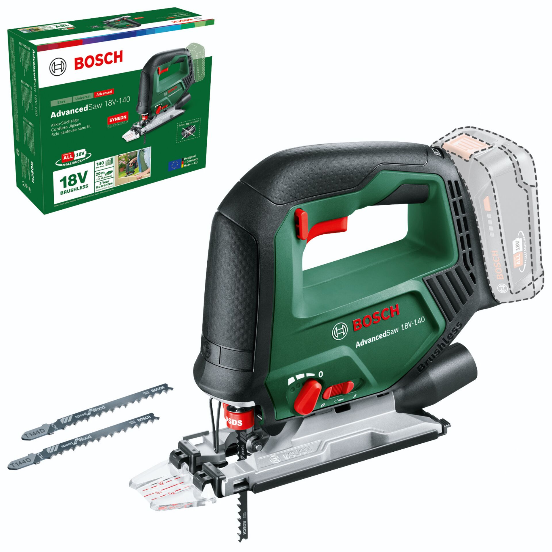 Stichsäge, Akku-Stichsäge, 18V, Handwerkzeug, Schnittfuge