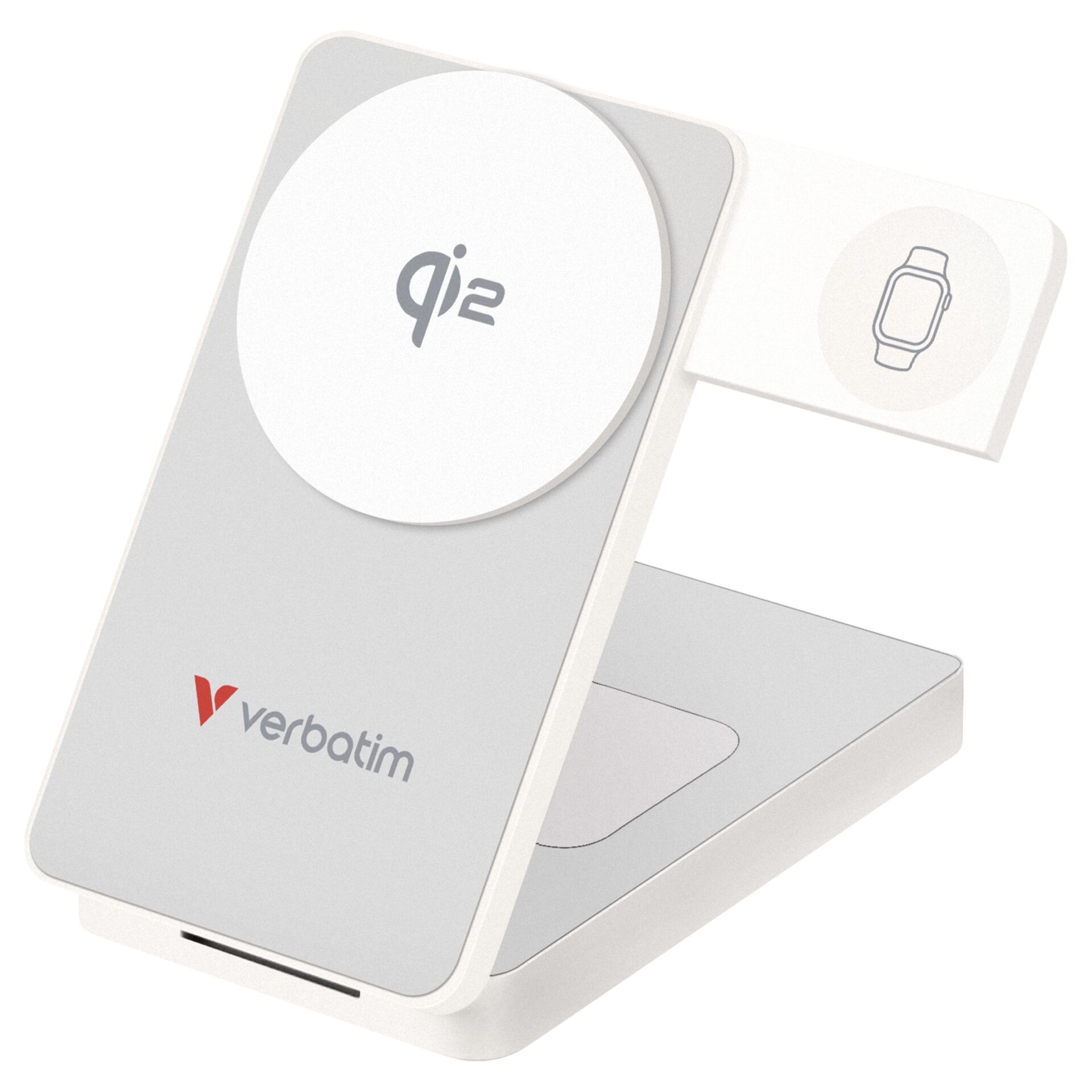 Qi wireless charger, Wireless charging, Phone stand, Verbatim, White