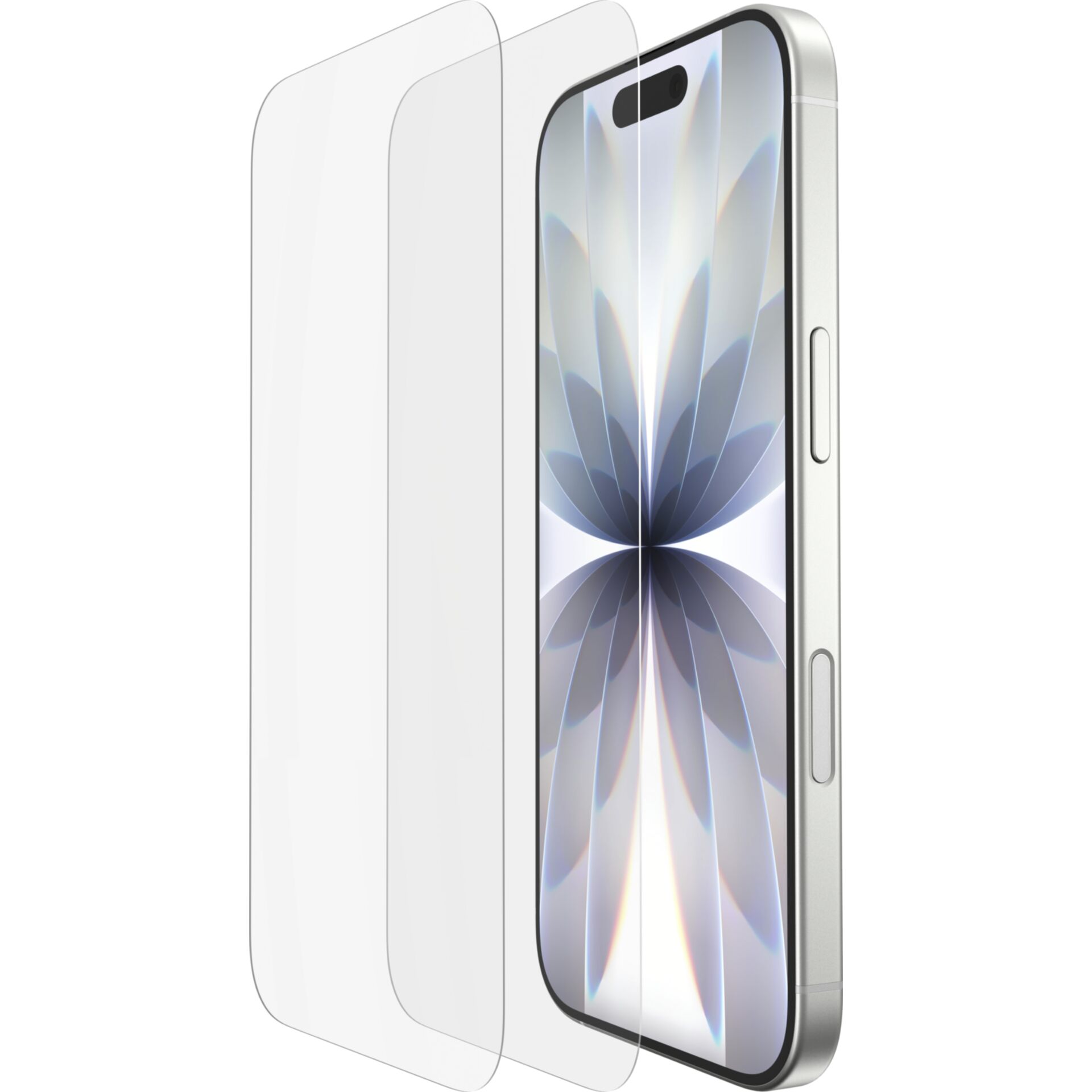 Smartphone, OLED, Silber, Displayschutz, Notch-Dualkamera