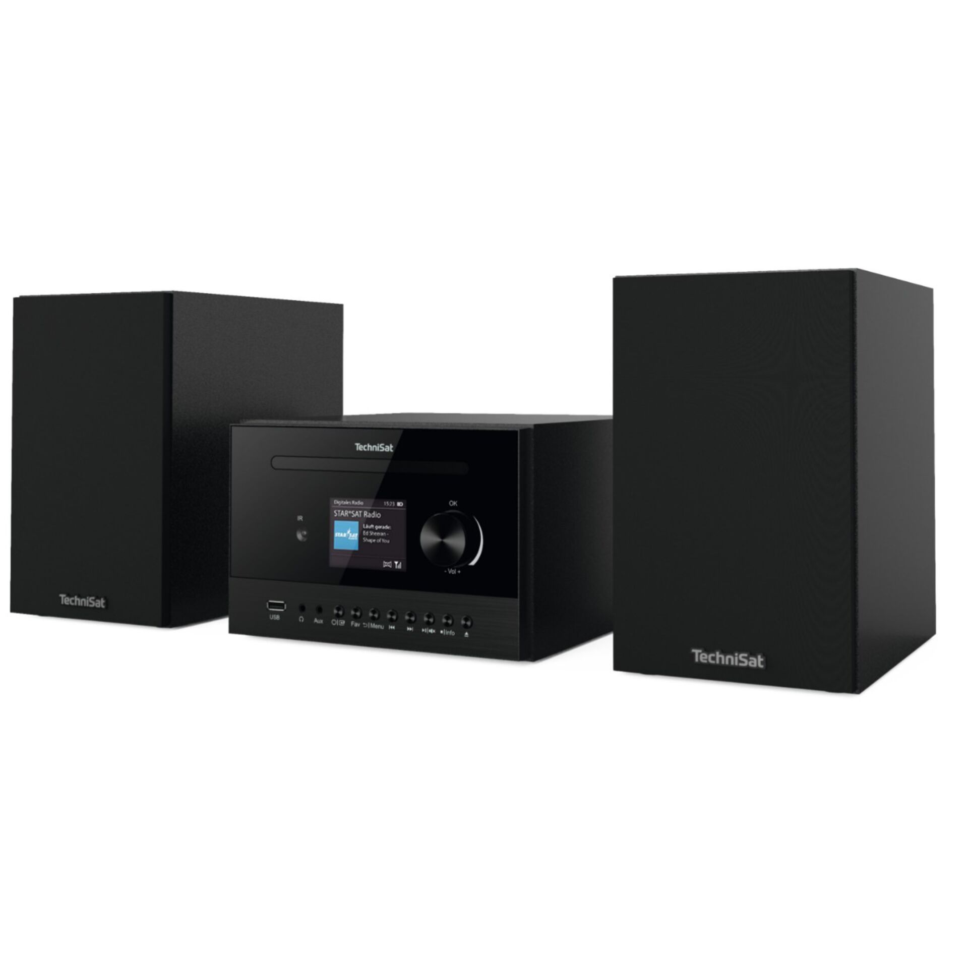 Lautsprecher, 3-Piece-Set, Schwarz, Hifi-System, Digital-Display