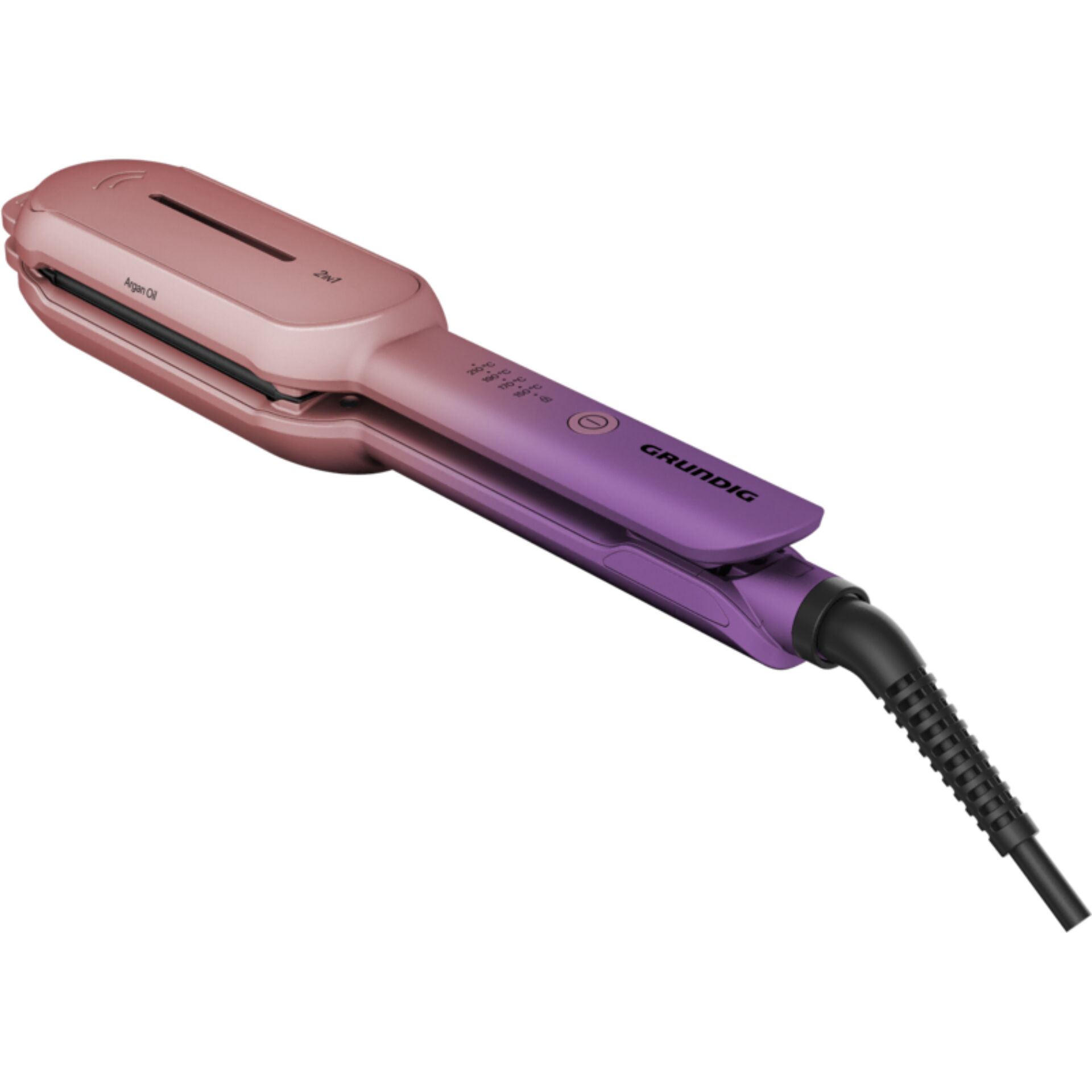 Glätteisen, Haarglätter, Kristall-Lila, Plastik-rosa, Stromkabel