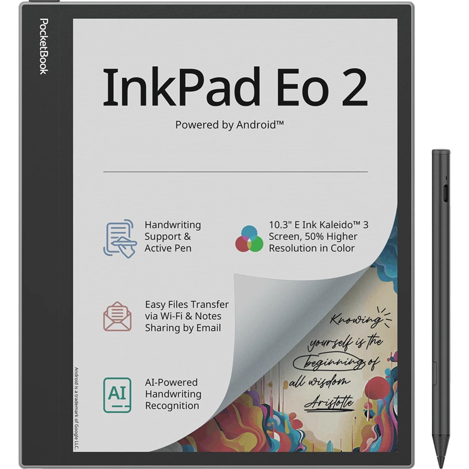 E-Reader, E-Ink-Farbdisplay, 10,3-Zoll-Display, Aktivstift, Android-Tablet