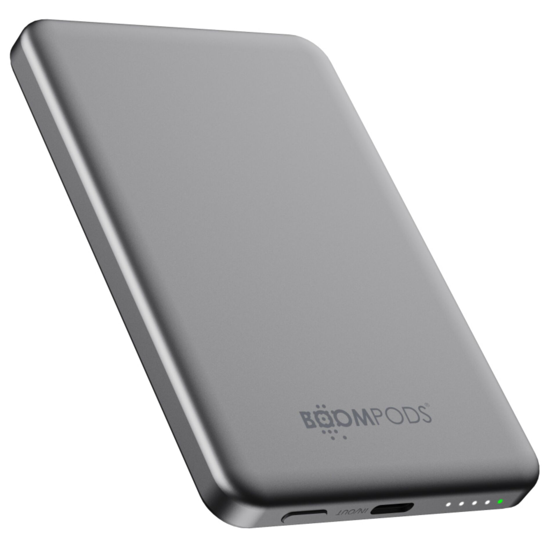 Powerbank, Externer Akku, Metallisch, USB-C, Logo sichtbar