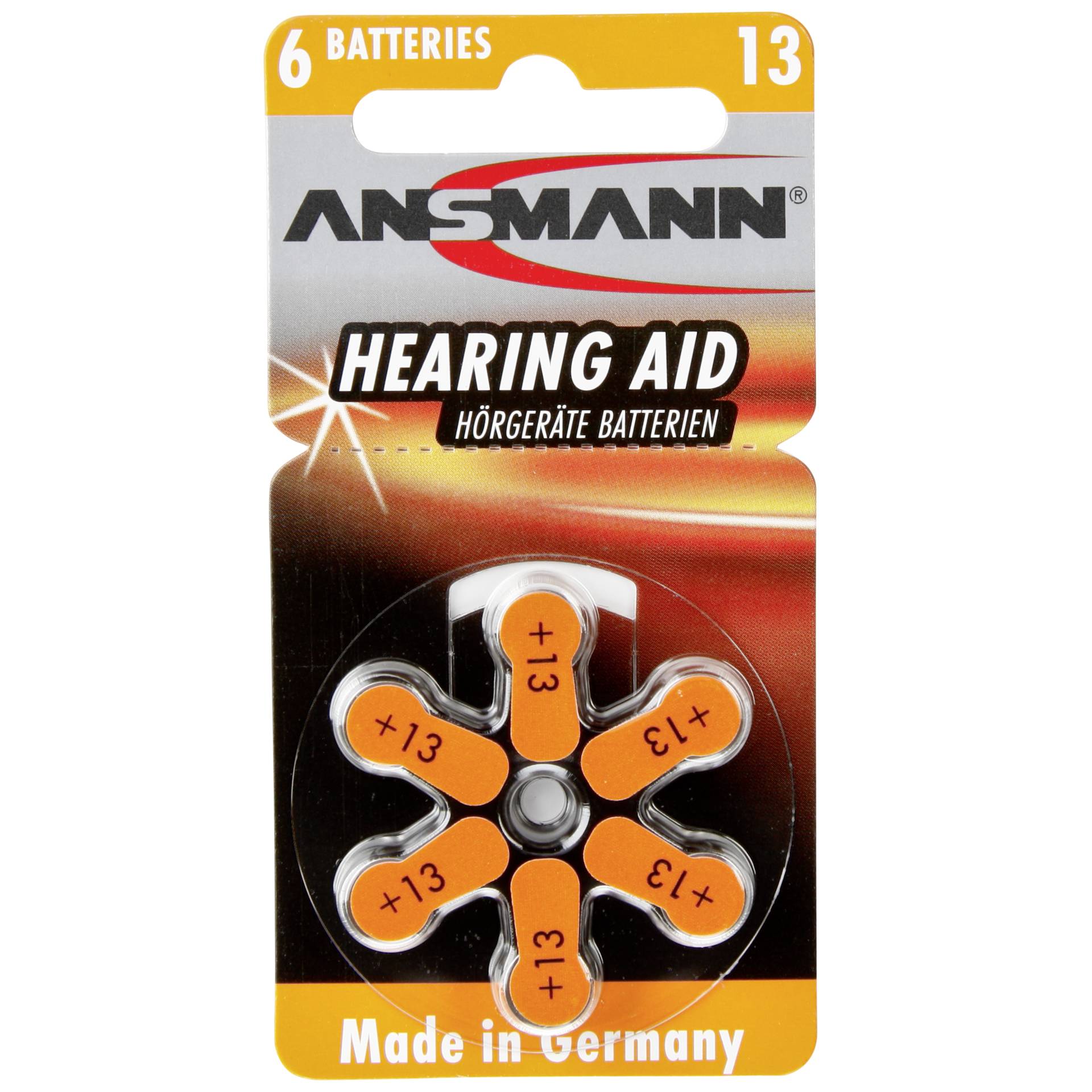 1x6 Ansmann Zinc-Air 13 (PR48)  Hörgeräte Batterien