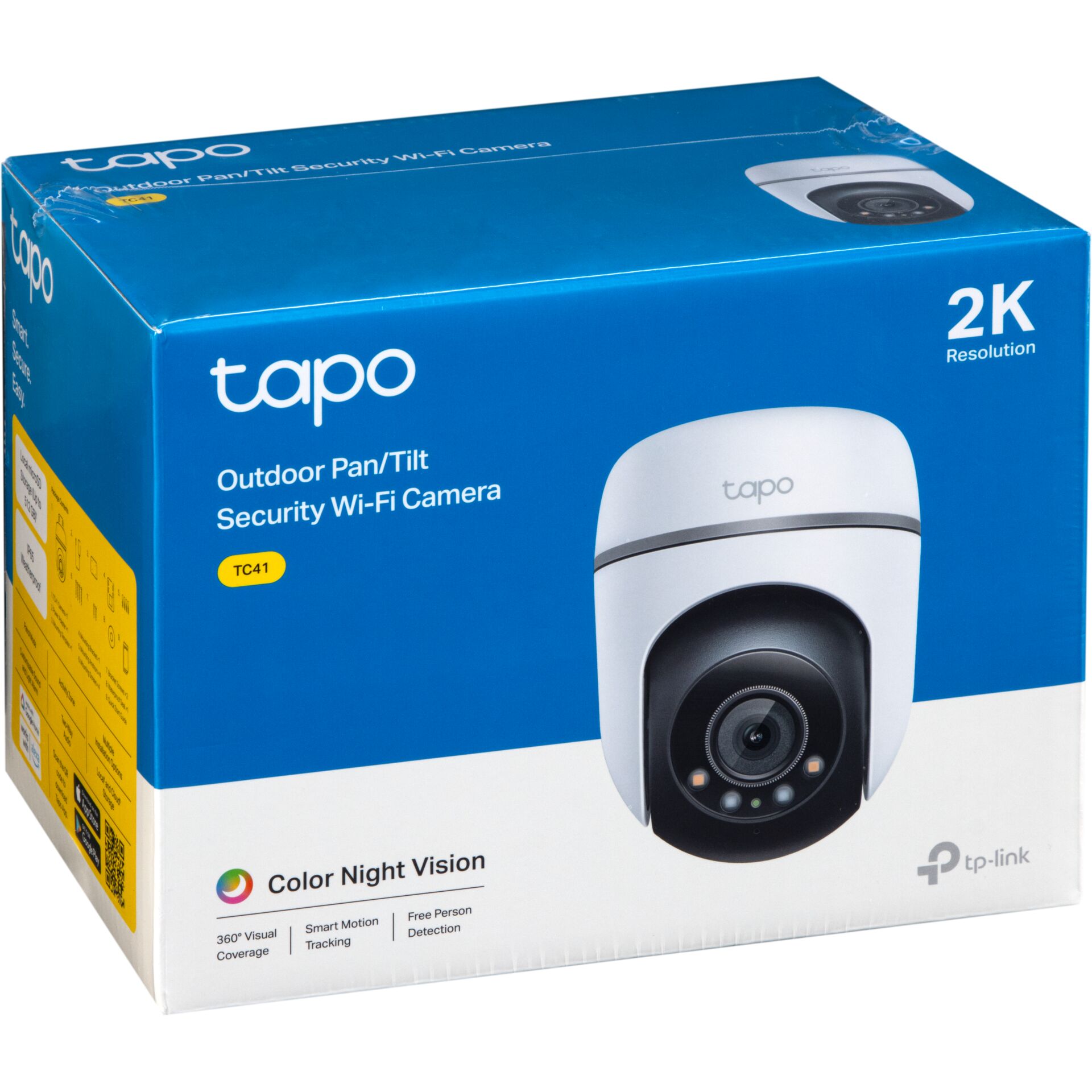 Outdoor-Kamera, WiFi-Kamera, 2K-Auflösung, Nachtvision, Pan/Tilt