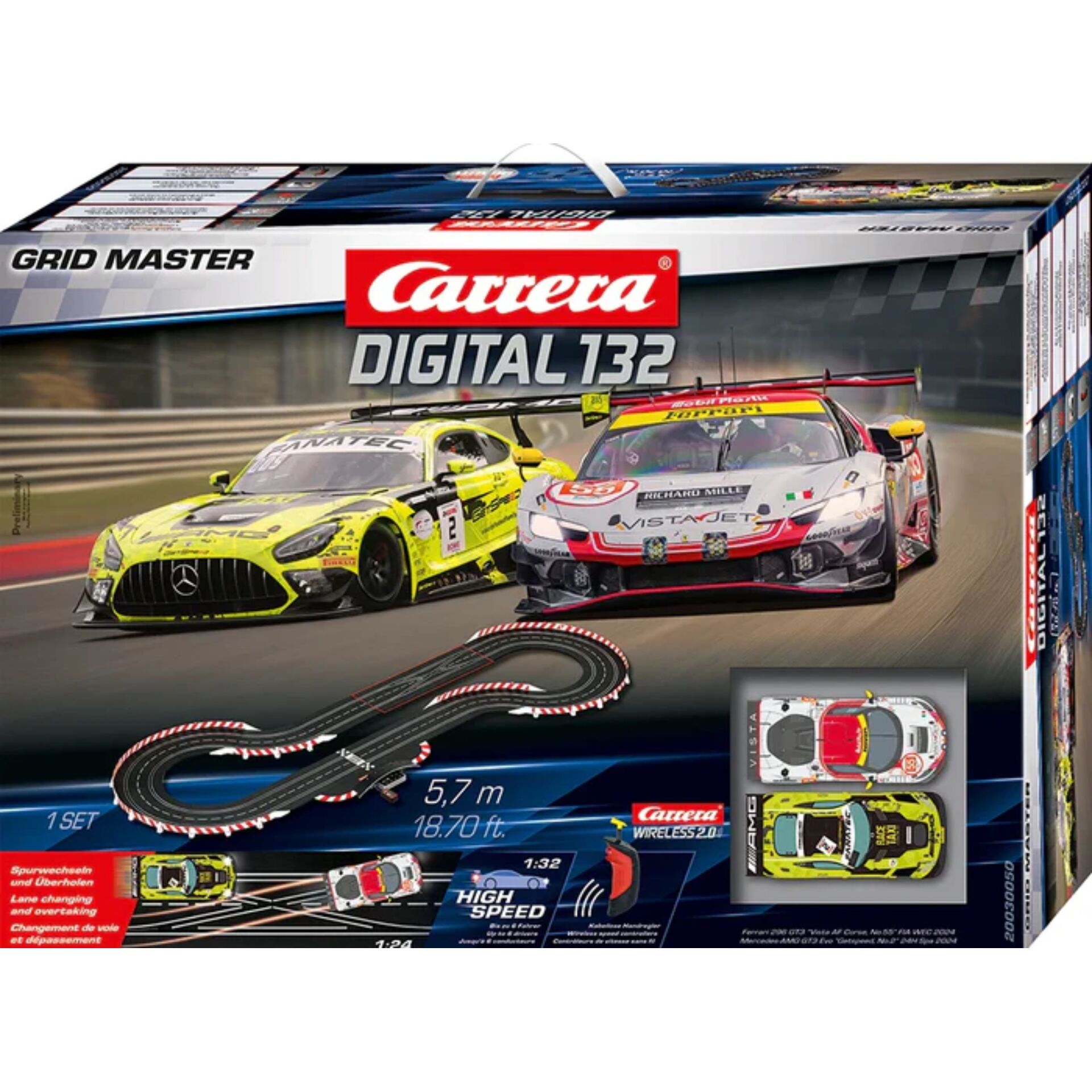 Rennbahn-Slotcar, Carrera Digital 132, Slotcar-Set, Rennwagen, Strecken-Set