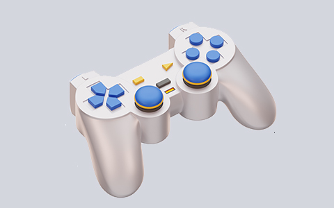Gamepad, Controller, Wireless, Blue buttons, Dual sticks