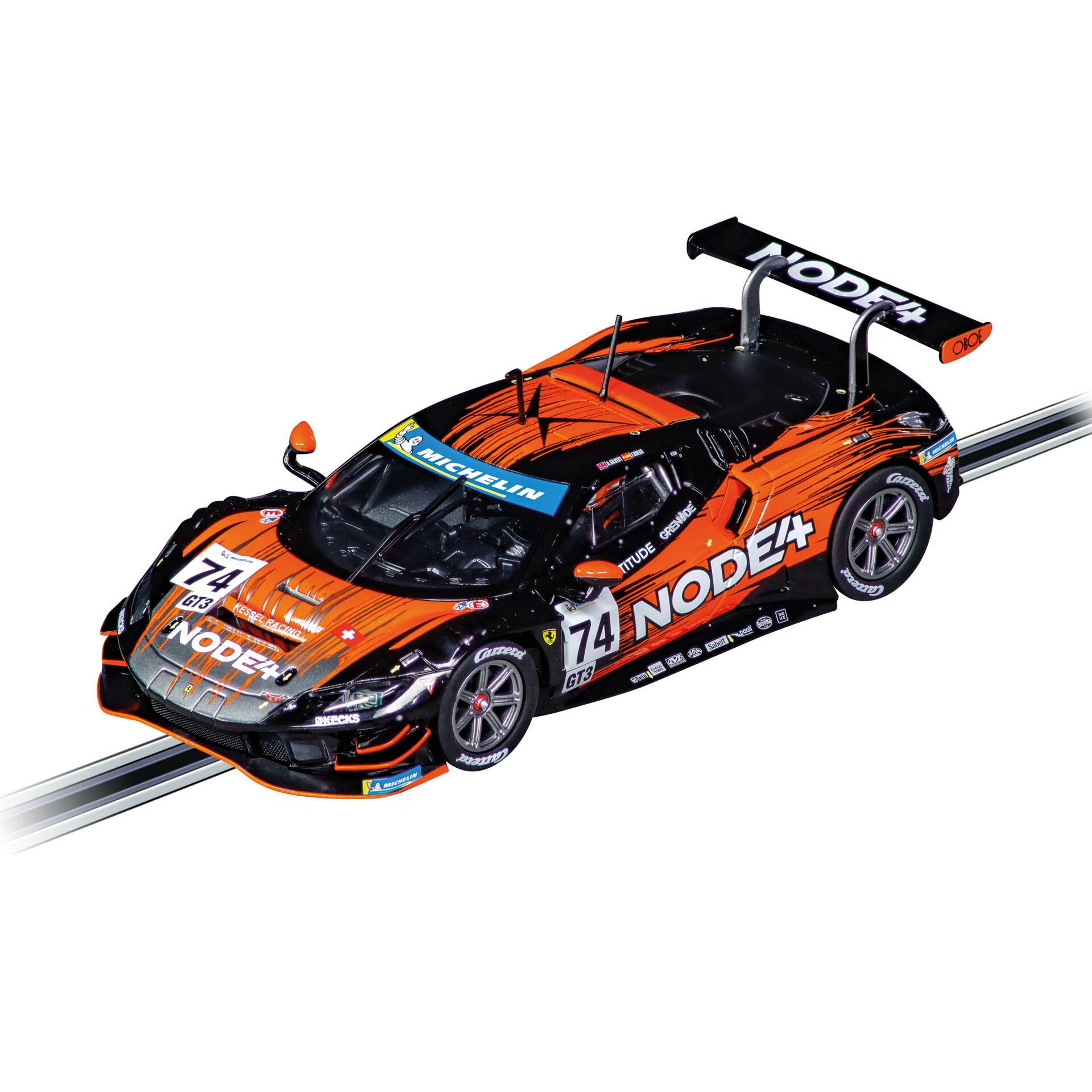 Rennwagen, Sportwagen, Orange Schwarz, Rennaufkleber, Heckflügel