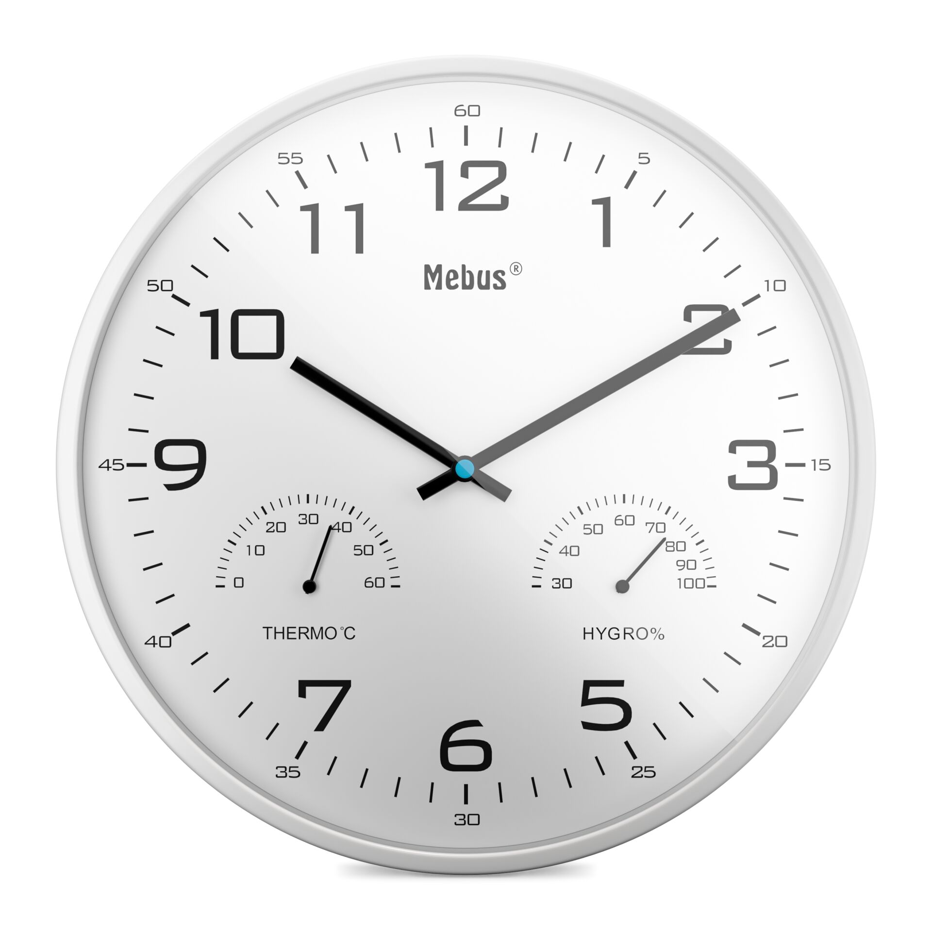 wanduhr, wandclock, futuristisches design, silber, analoge uhr