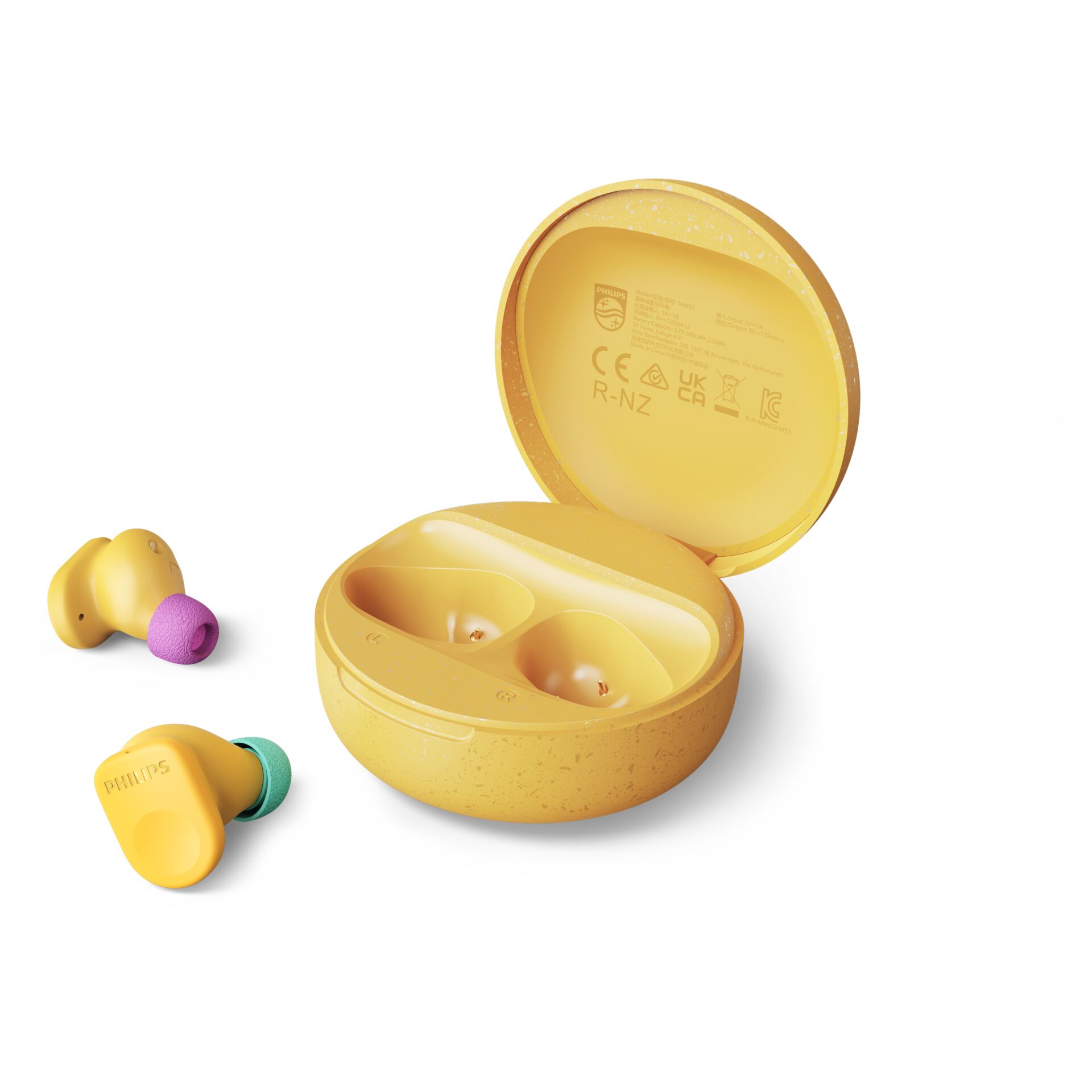 Kopfhörer, In-Ear, Gelb, Case, Kabellos