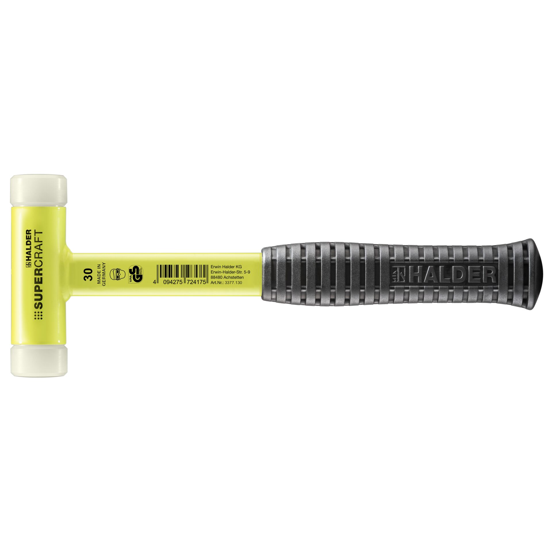 Hammer, Rubber mallet, Plastic head, Yellow handle, Impact tool