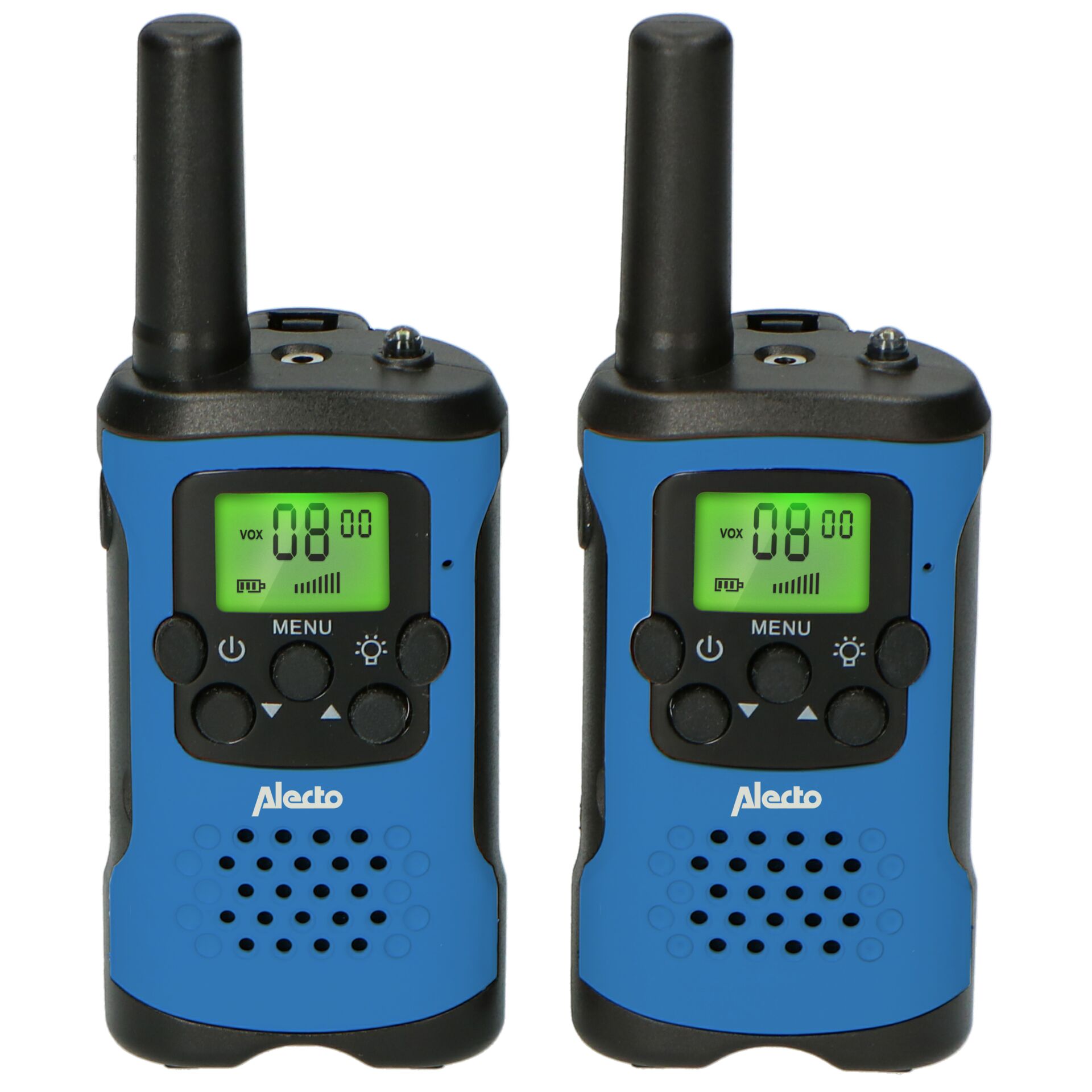Walkie-Talkie, Zweier-Kommunikation, Blau, LCD-Anzeige, Alecto-Marke