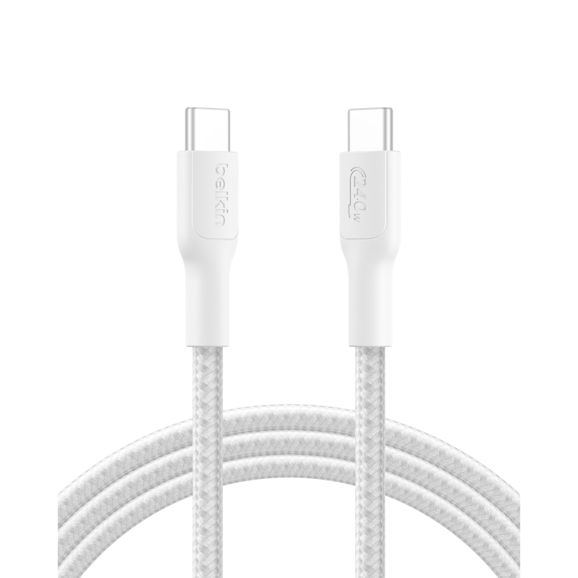 Ladekabel, USB-C, 2.0, geflochten, weiß