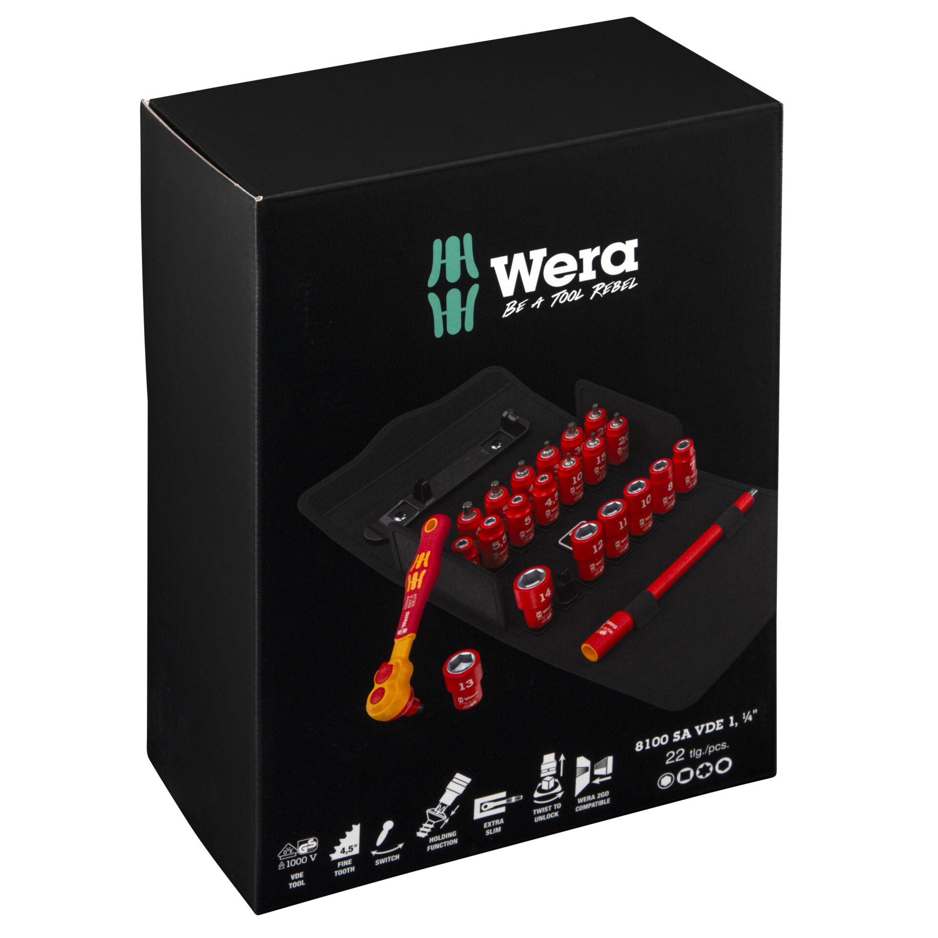 Ratschen-Set, Steckschlüssel-Set, rote Stecknüsse, Drehmomentschlüssel, Werkzeugbox-Zubehör