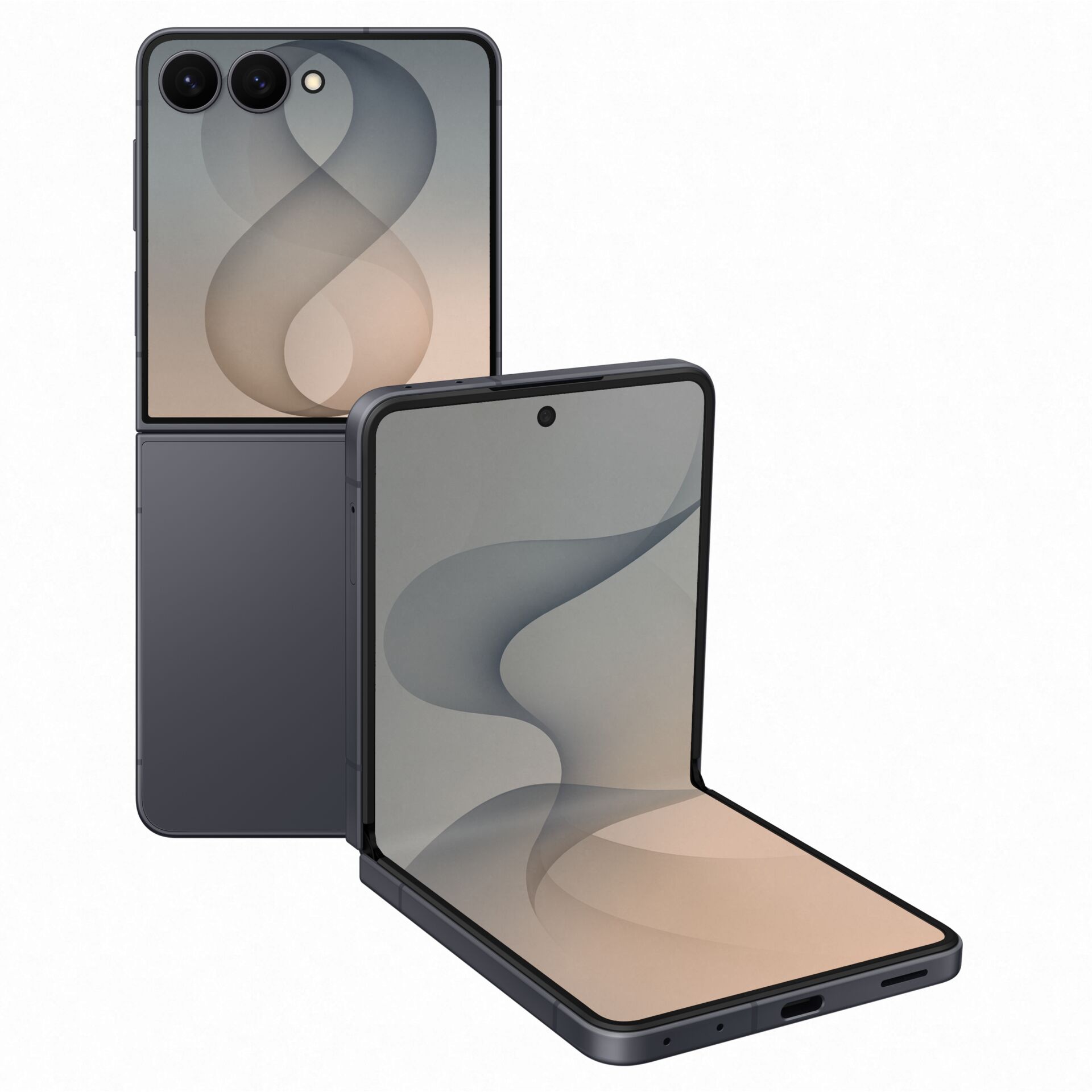 smartphone, faltbar, dualkamera, schwarz, matt