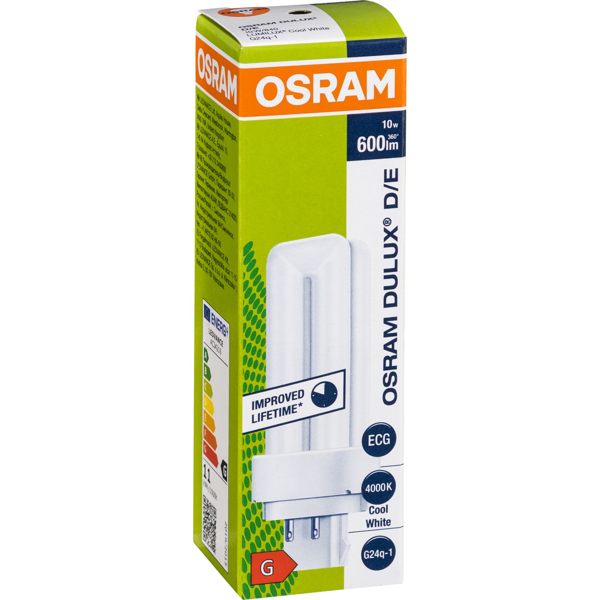 LED-Lampe, Dulux-2D, G24q-1, 600 lm, Cool White