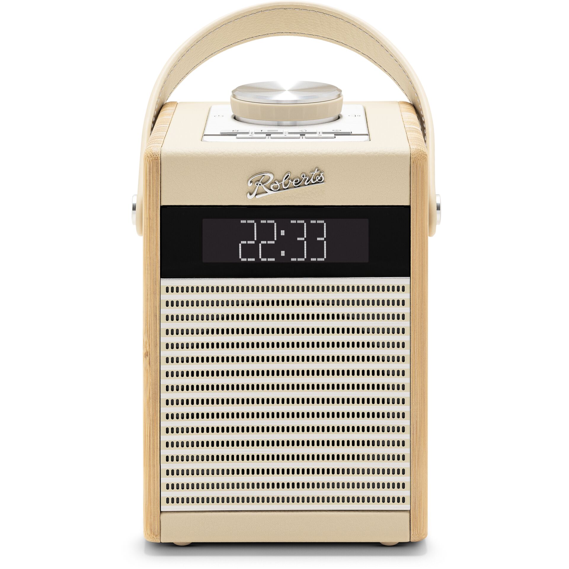 Radio, tragbarer Lautsprecher, Retro, Beige, digitales Display