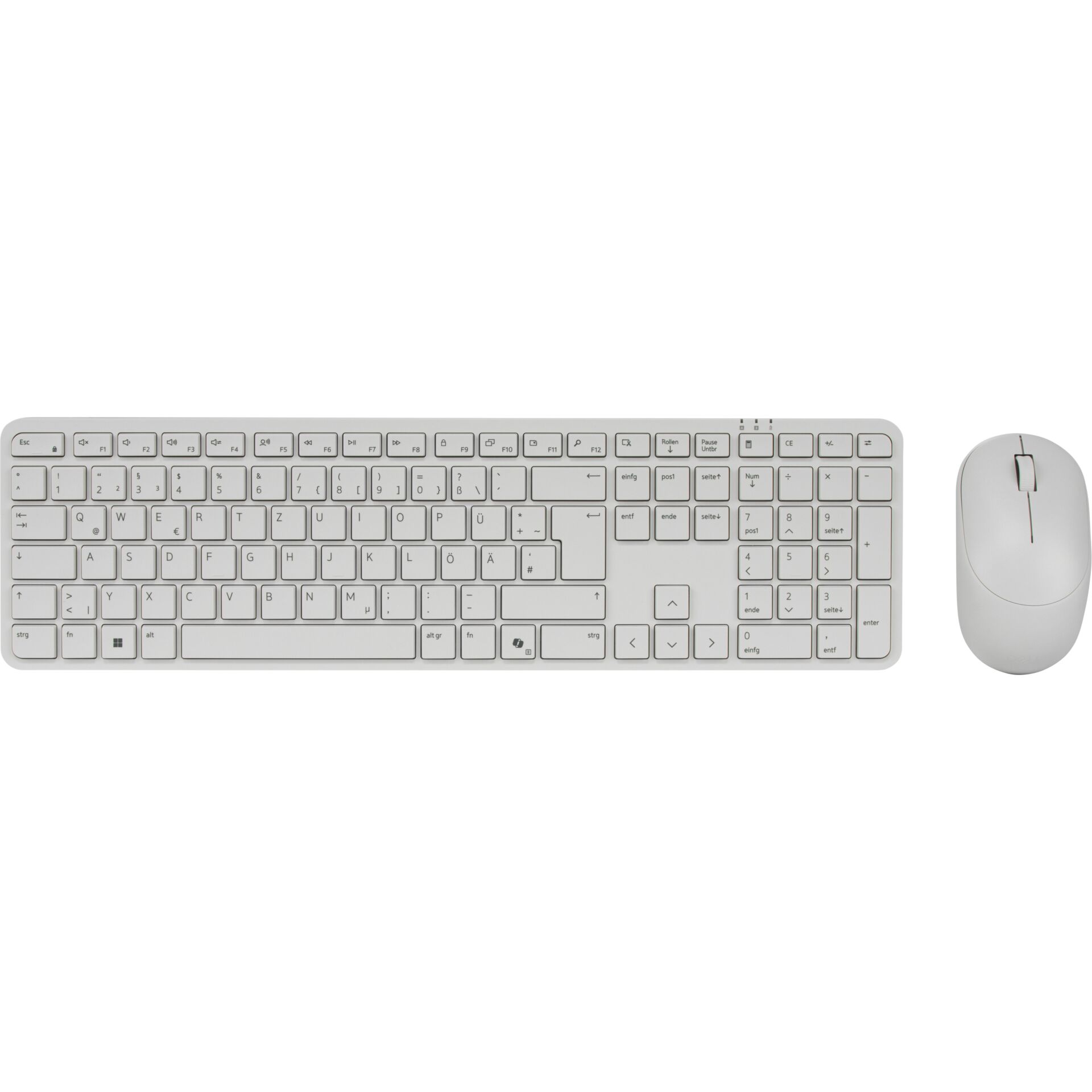 keyboard, drahtlos, weiß, computer, maus, Tastatur, Kabellose Tastatur, Weiß, QWERTZ, Maus-Set