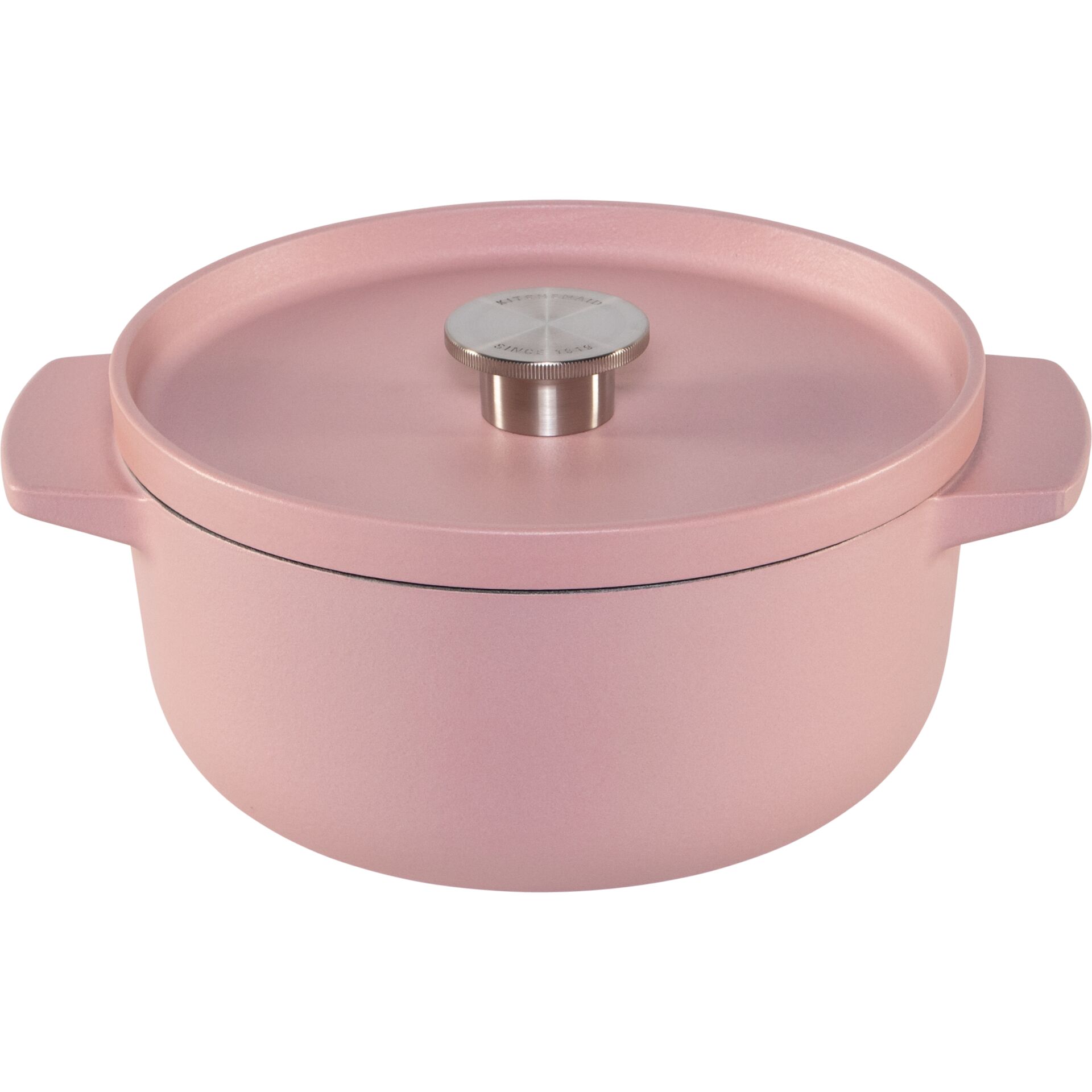 Kasserolle, Pfanne, Rosa, Einstellbarer Deckel, Gusseisenoptik