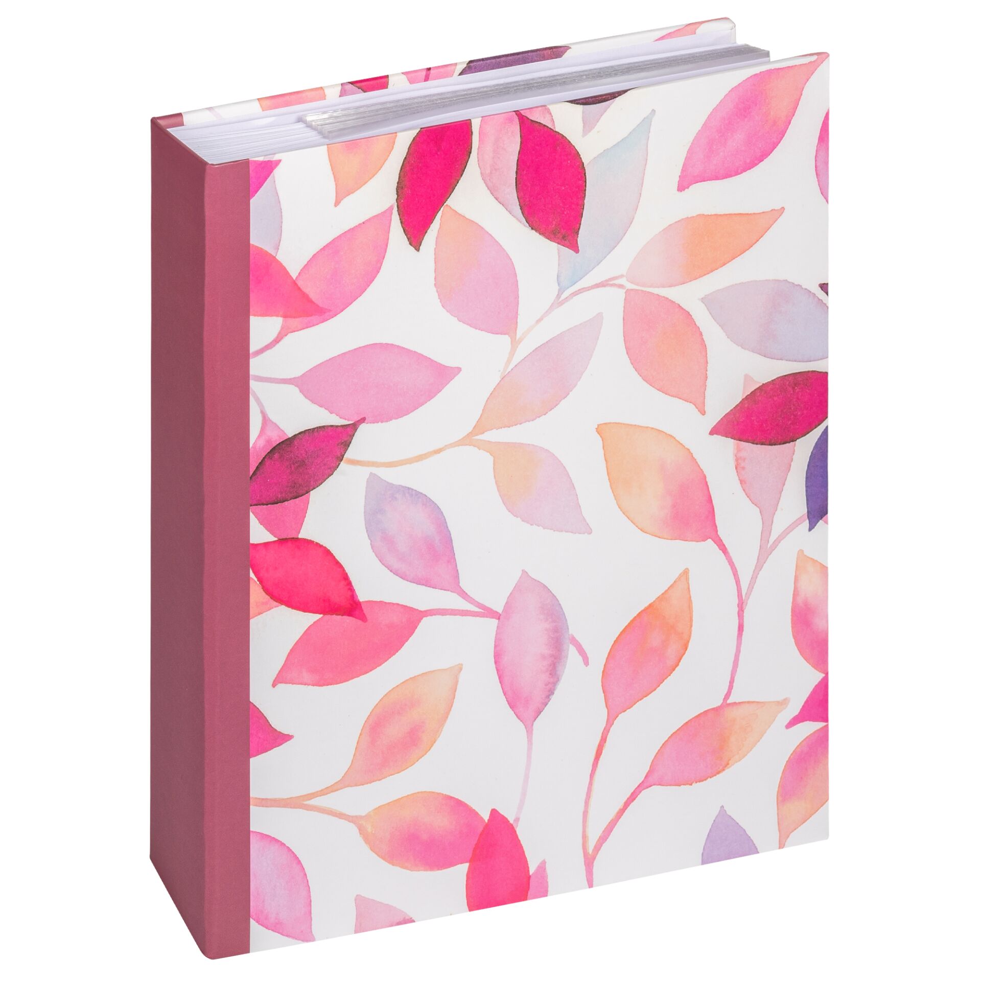 Notebook, A4, Hardcover, Blättermuster, Rosa