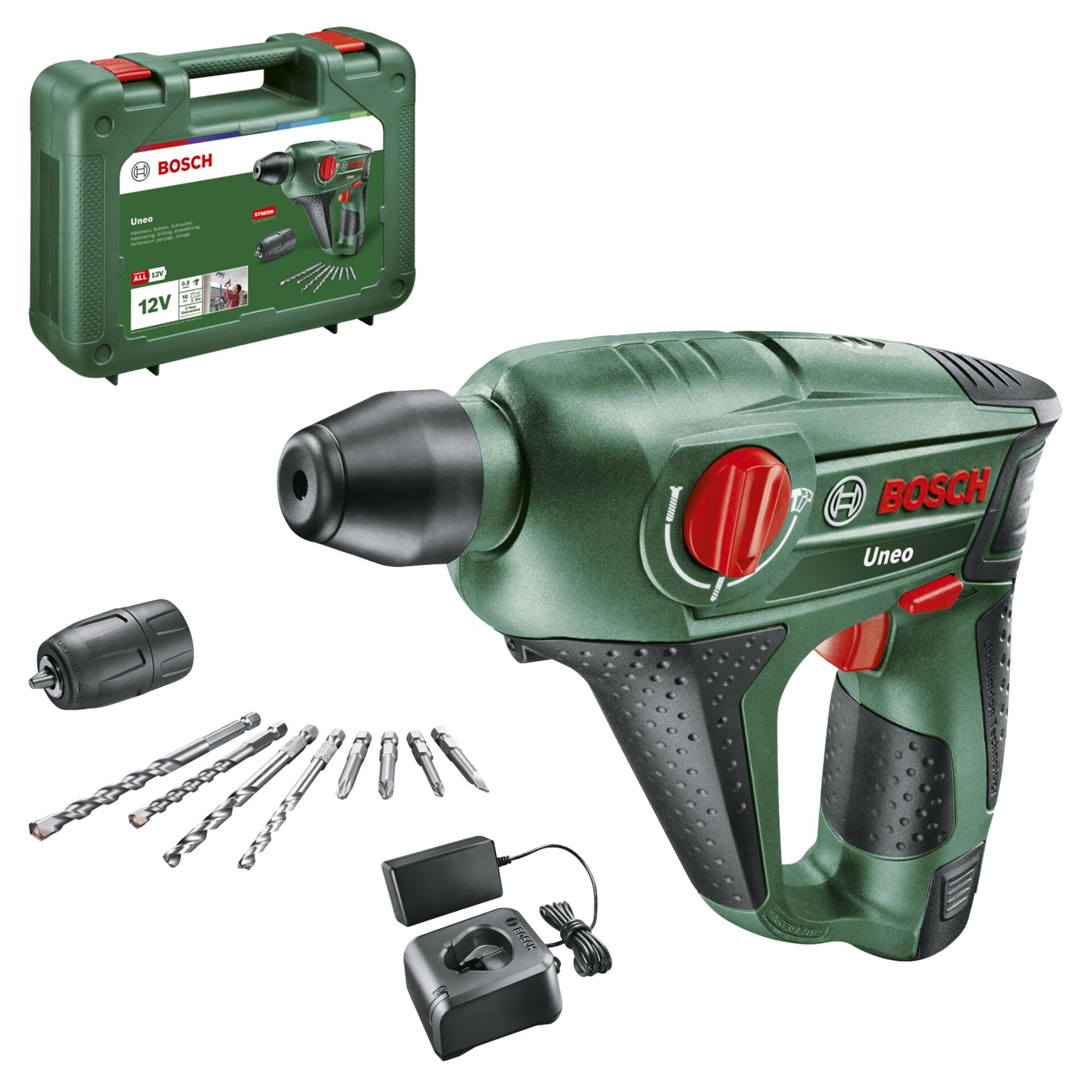 Akkuschrauber, Bohrer-Set, Schnellspannbohrfutter, 12V, Koffer/Case