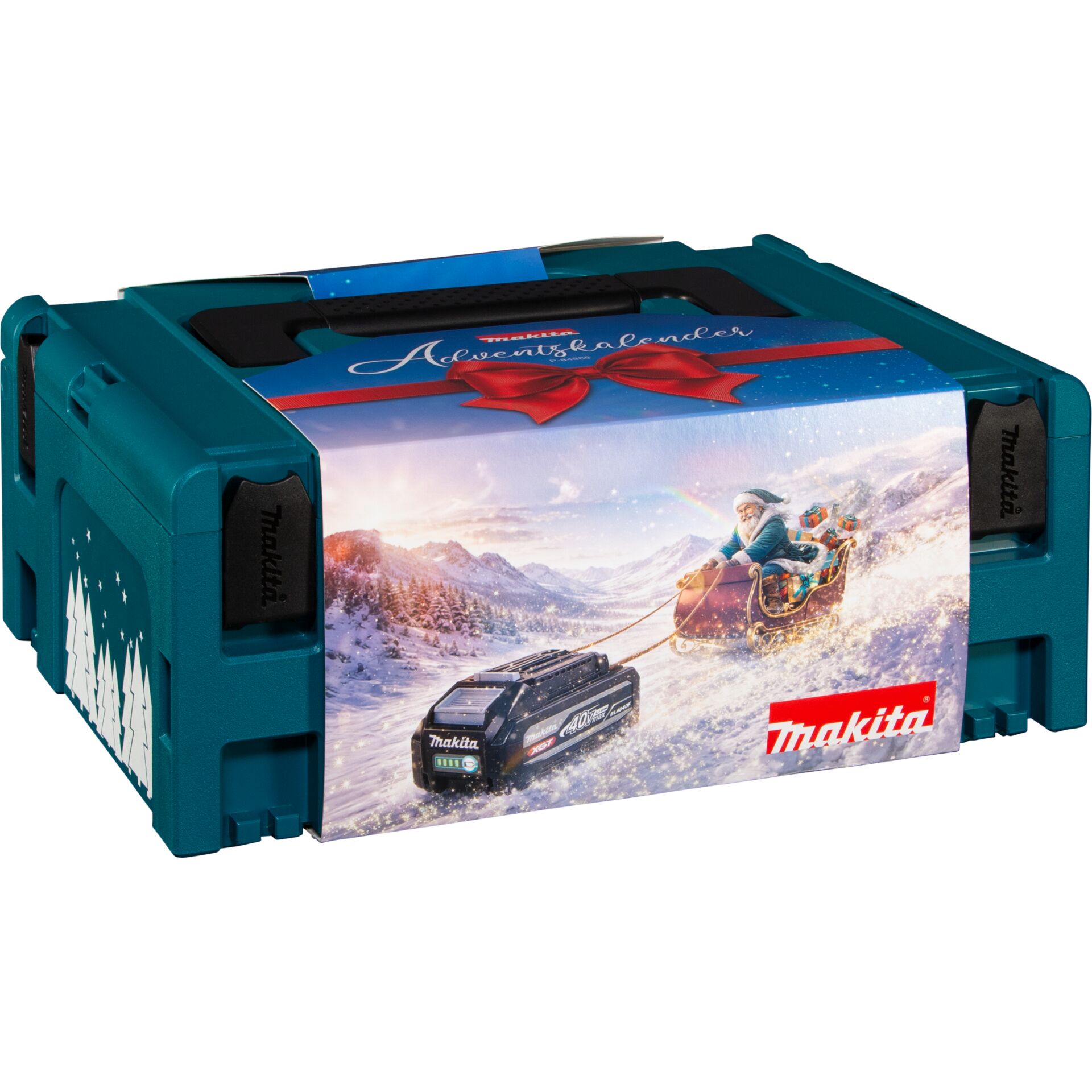 Schubladenkoffer, Winterlandschaft, Rennwagen, Makita, Adventskalender