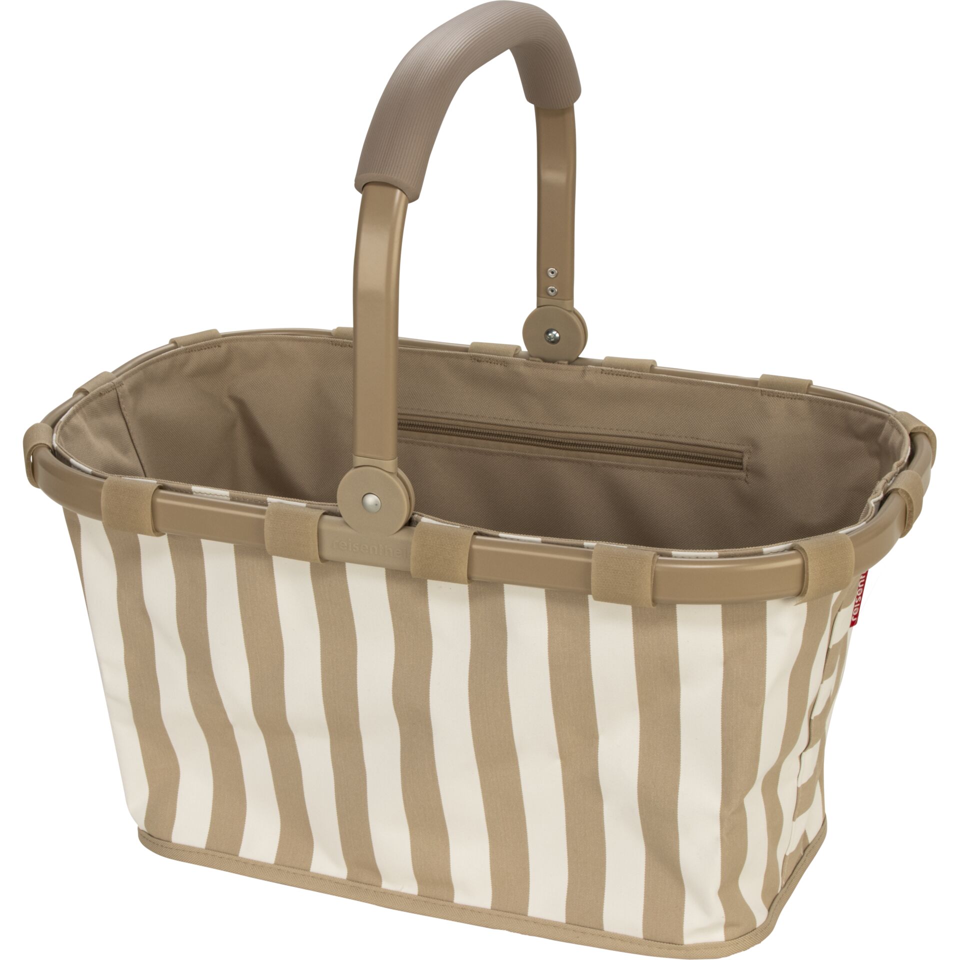 Strandtasche, Taschenkörbchen, Streifen, Beige, Tragetasche