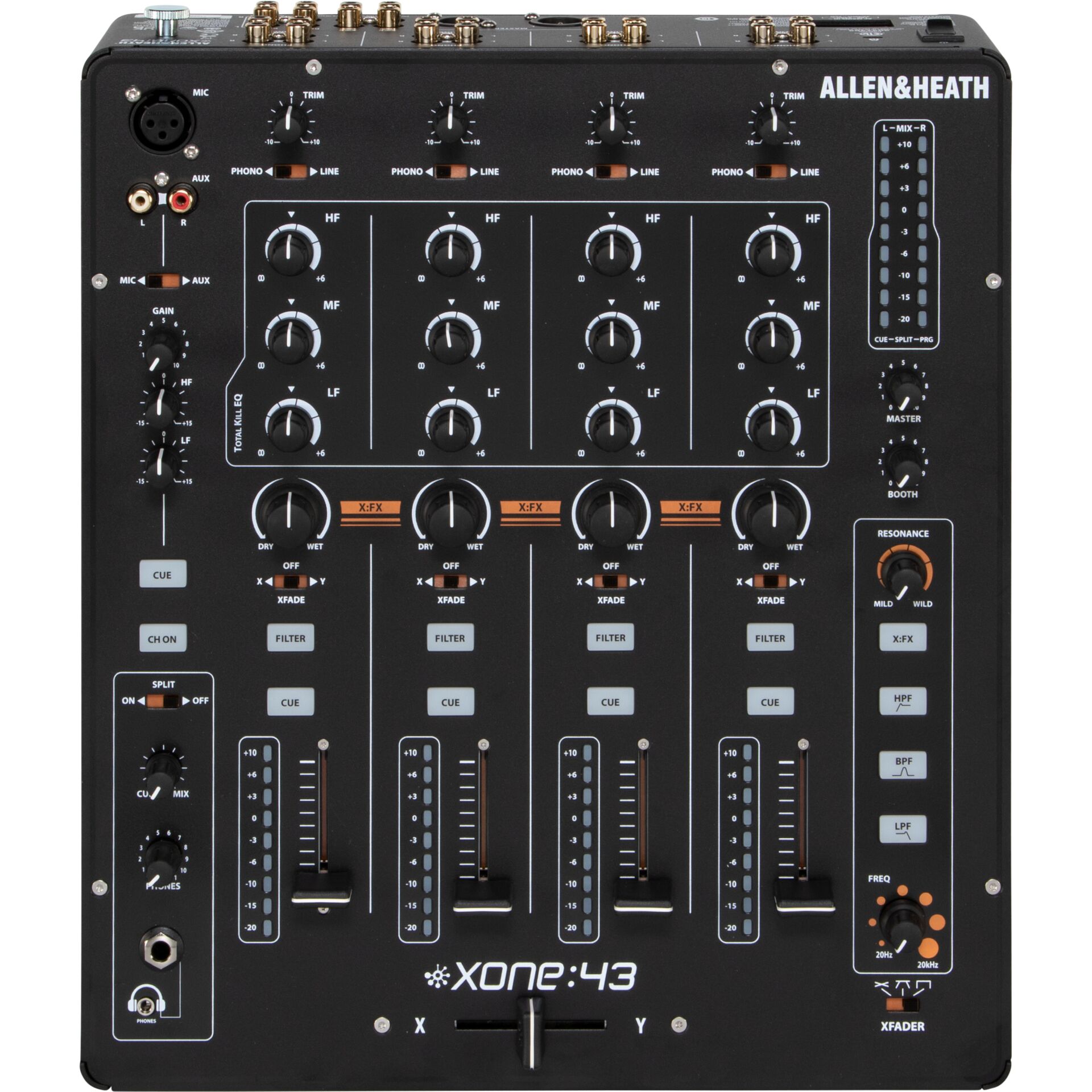 DJ-Mixer, XONE:43, Allen & Heath, 4-Kanal, Fadern