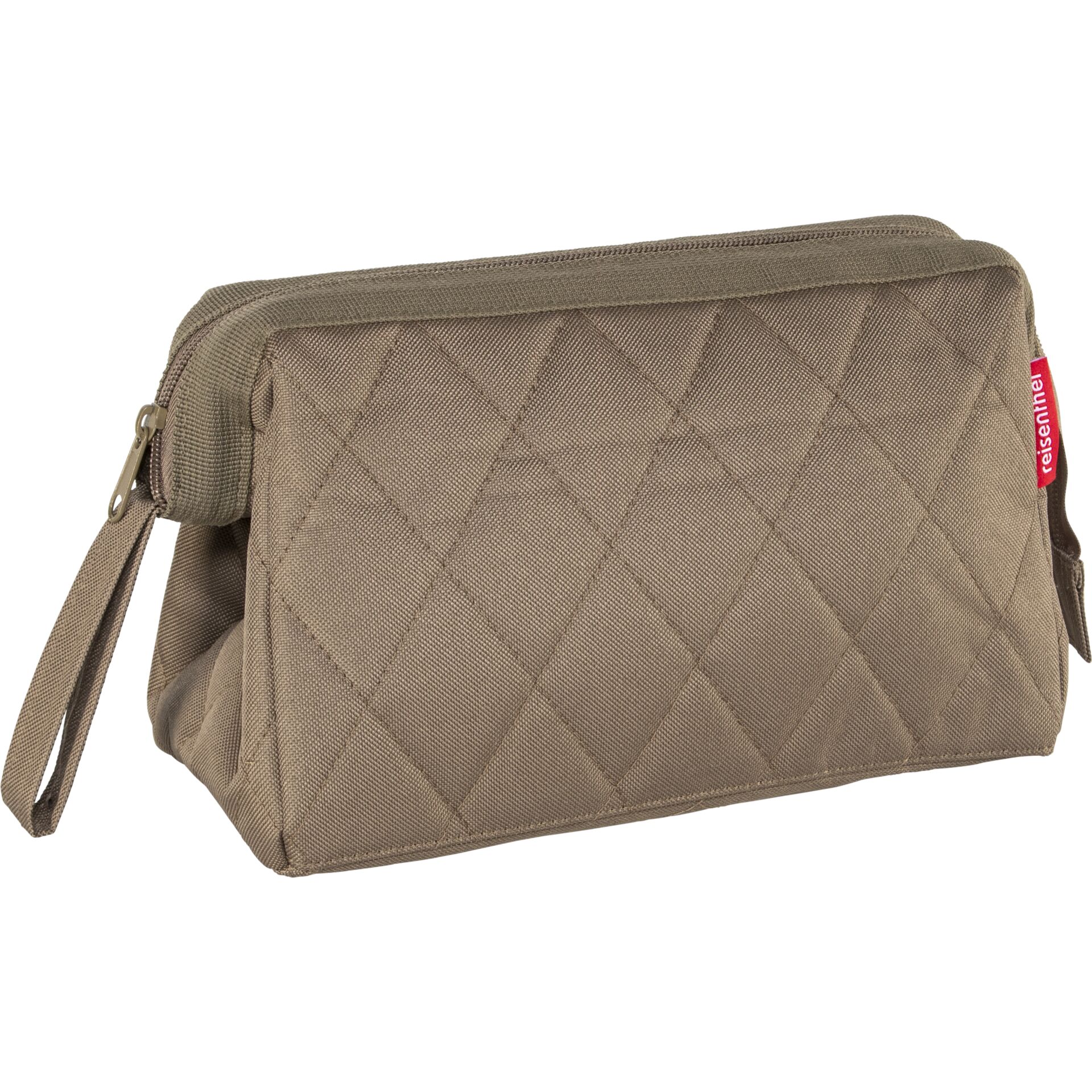 Kosmetiktasche, Quilted, Reißverschluss, Beige, Tasche