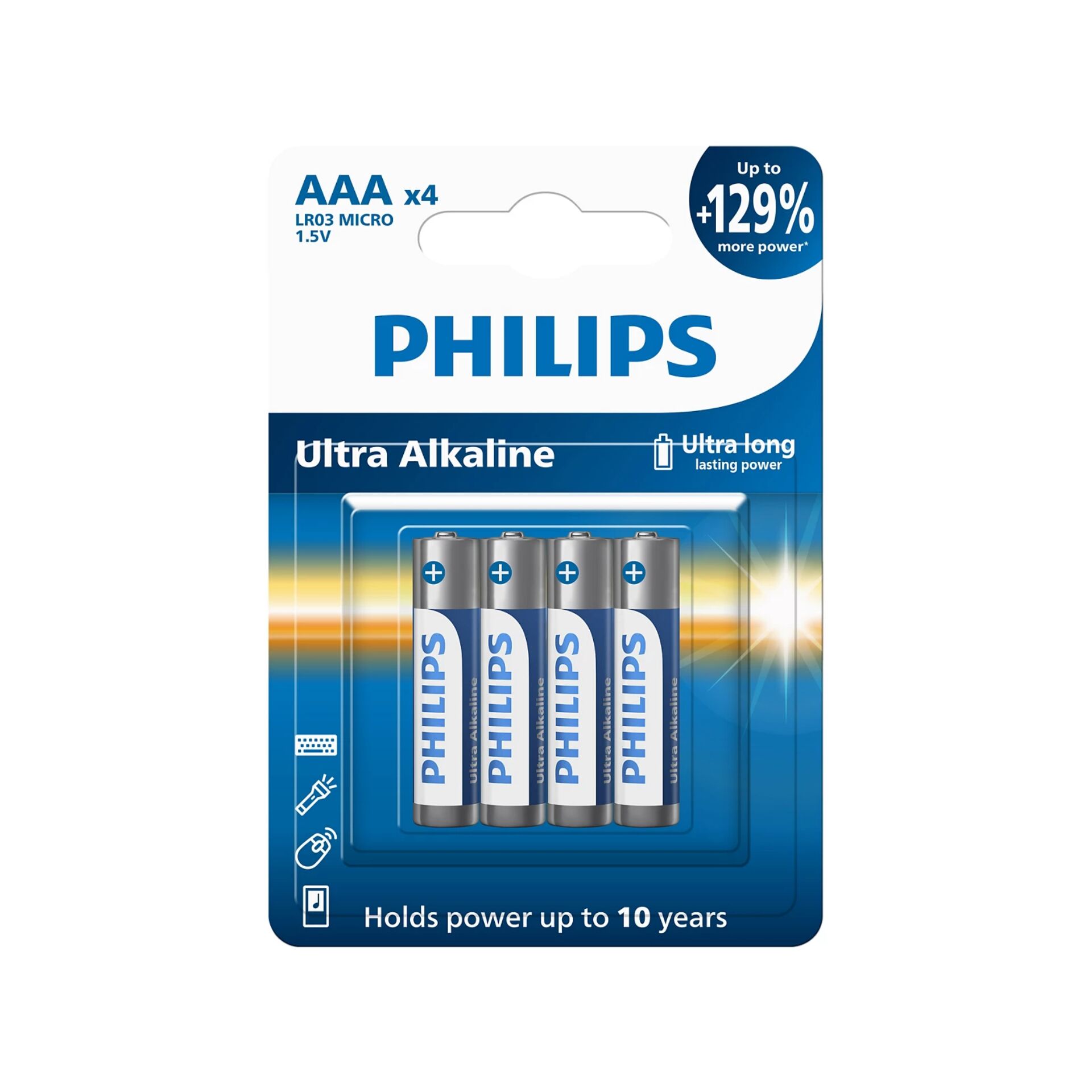 1x4 Philips Ultra Alkaline AAA  Batterie