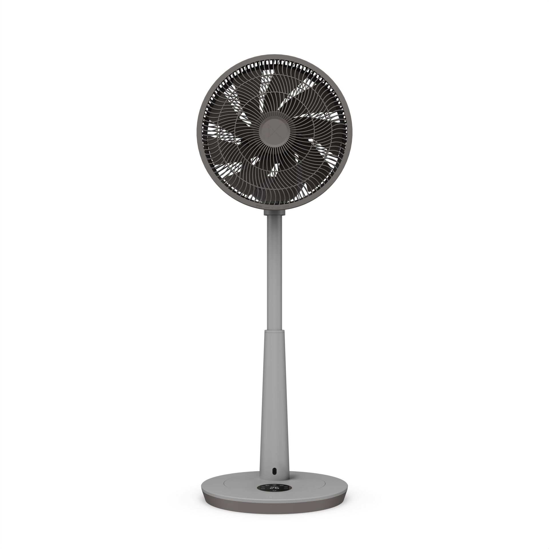 Standventilator, Stativventilator, Rundblätter, Grau, Verstellbare Höhe
