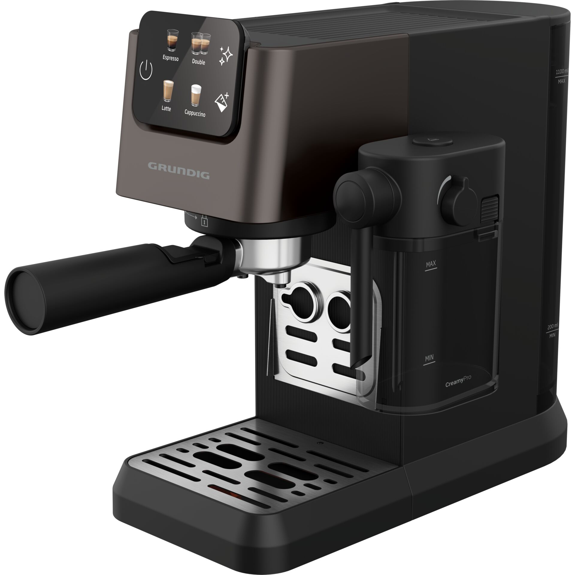 Espresso-Maschine, Single-Serve, Front-Danicle, Milchschaum?, Grind-?