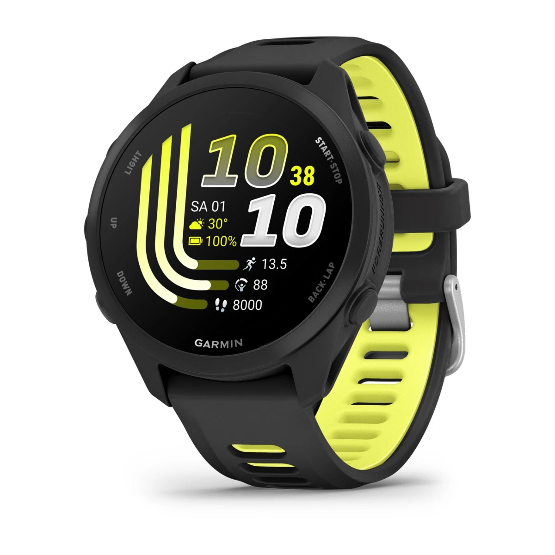 Smartwatch, Sportuhr, Touchscreen, Gelbgrüner Akzent, Garmin