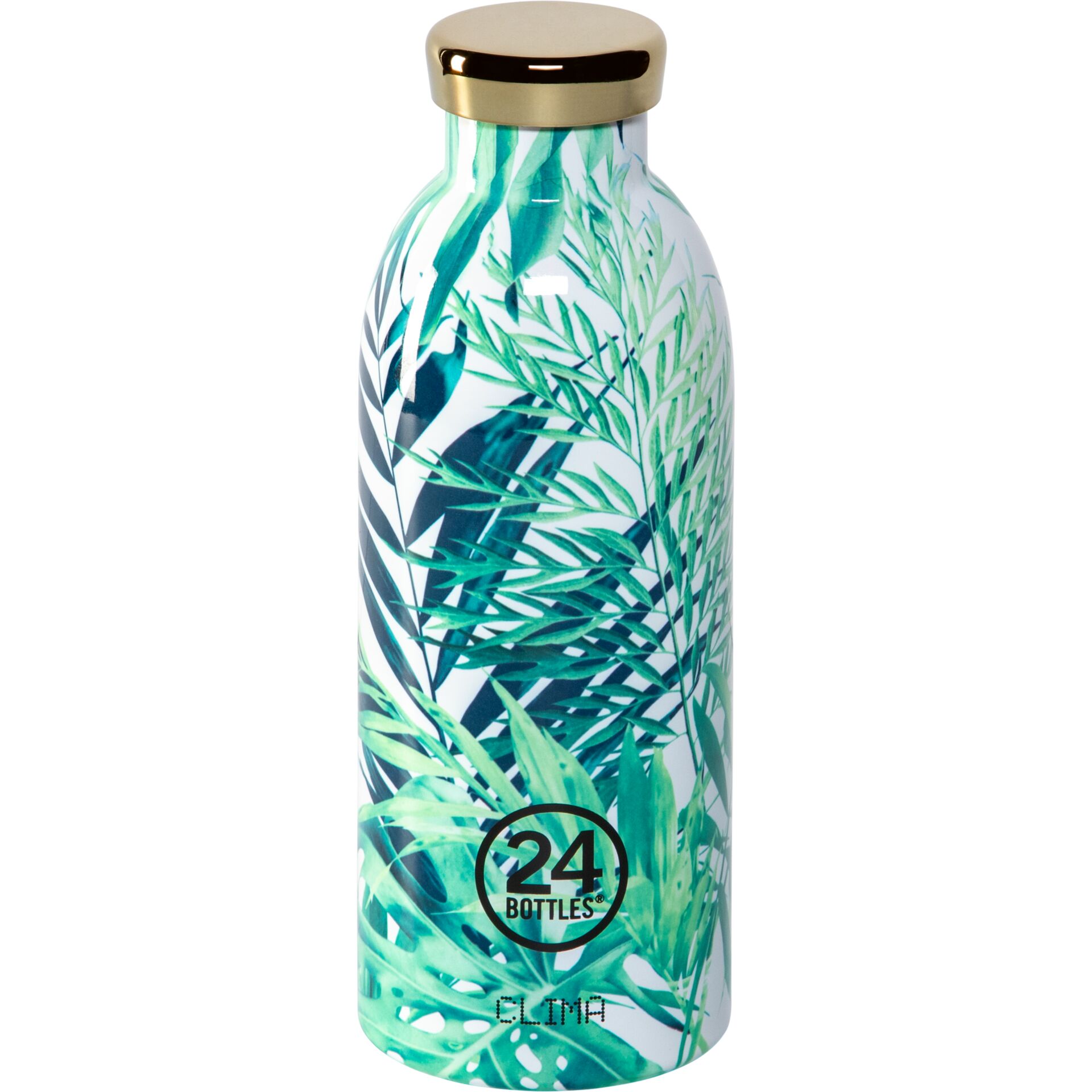 Flasche, Trinkflasche, Aluminium, Grün, Blätter