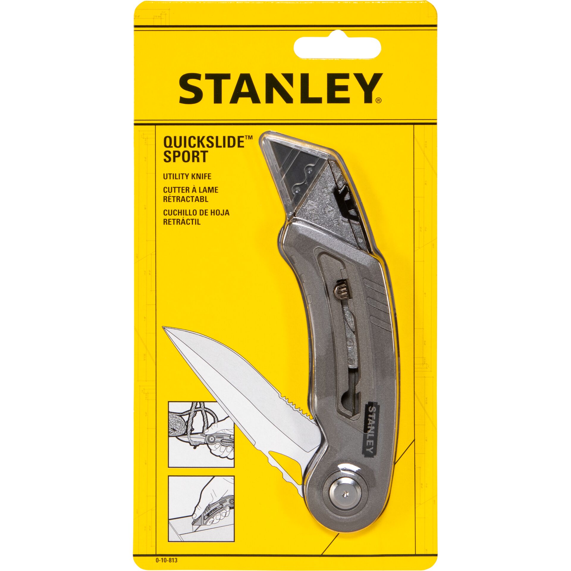 Utilitymesser, Klinge, Klappmesser, Schwarz, verstellbar, Taktmesser, Falther, Klingennut, Kunststoffgriff, Stanley QuickSlide