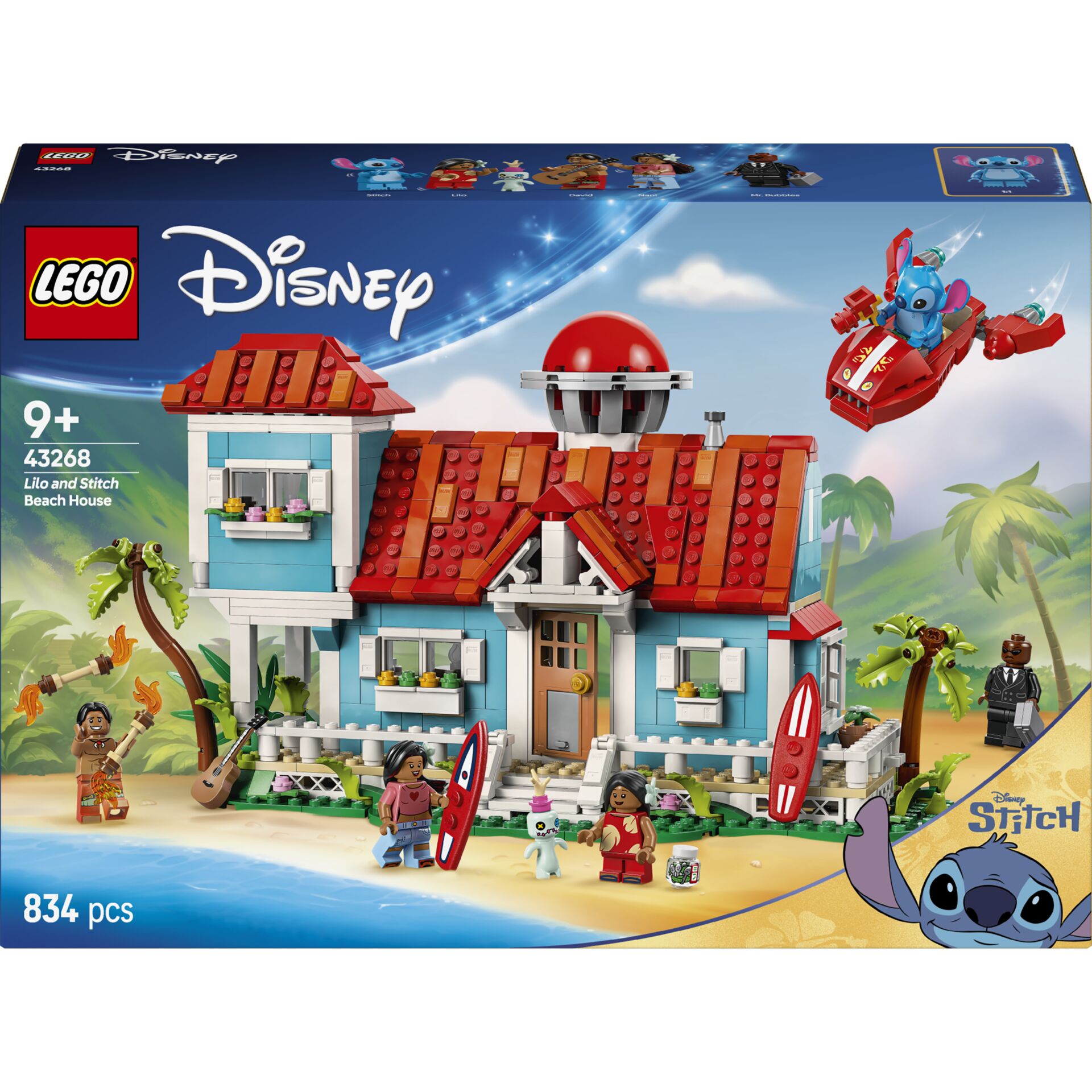 Lego-Set, Disney, Strandhaus, Blaues Haus, Miniaturen Figuren