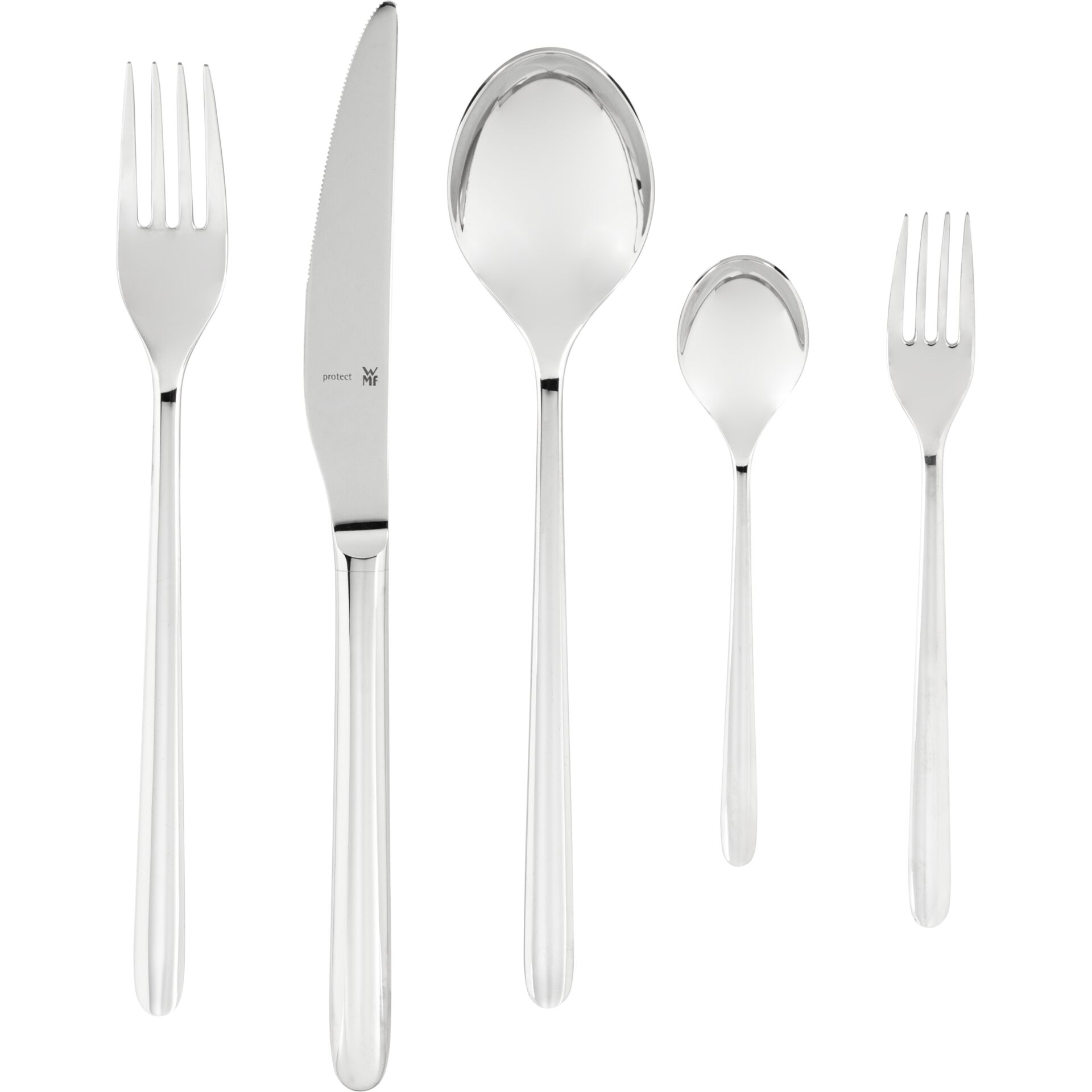 Gabel, Messer, Löffel, Besteck-Set, Stahl glänzend