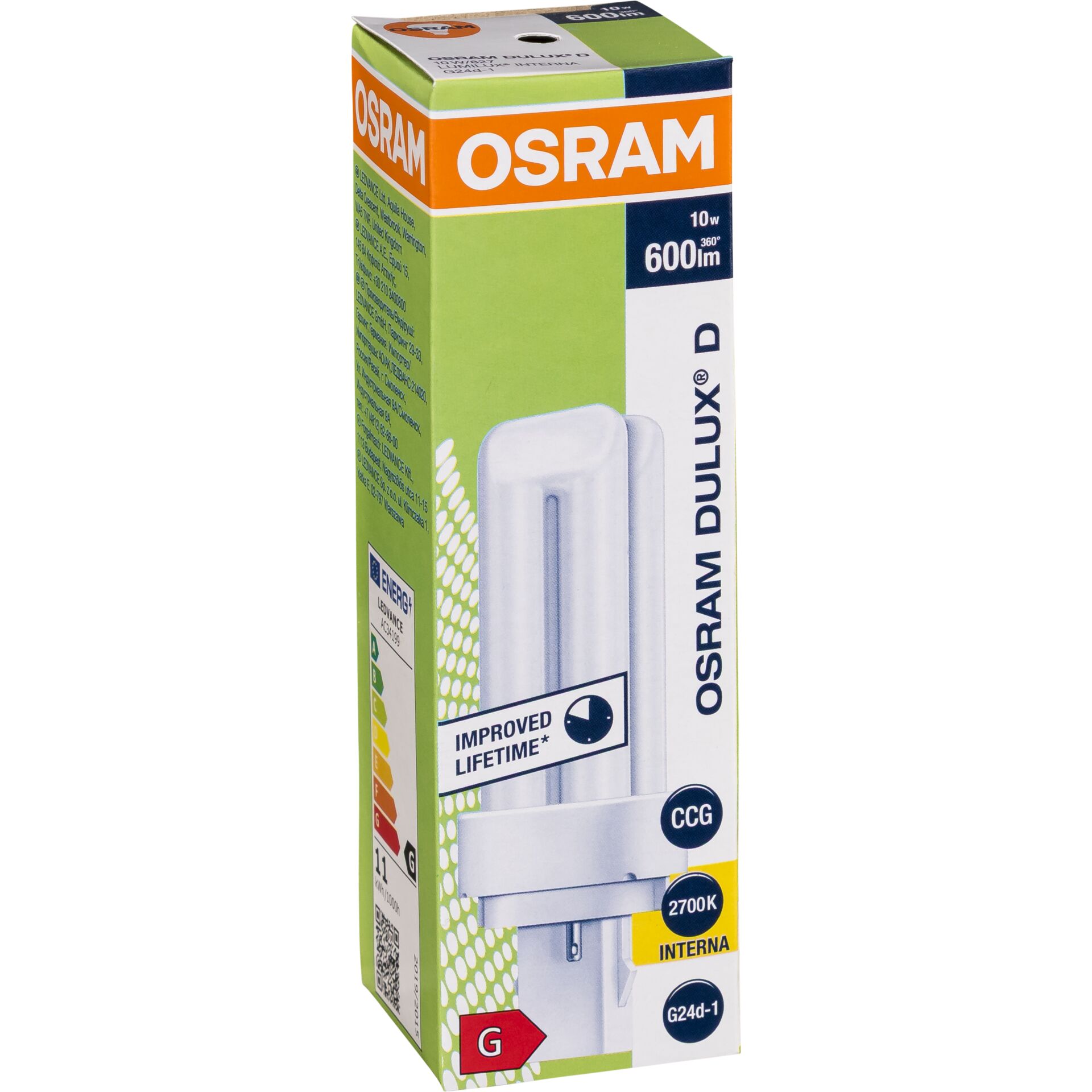E14D Leuchtmittel, DULUX D, Osram, 600 lm, 2700K