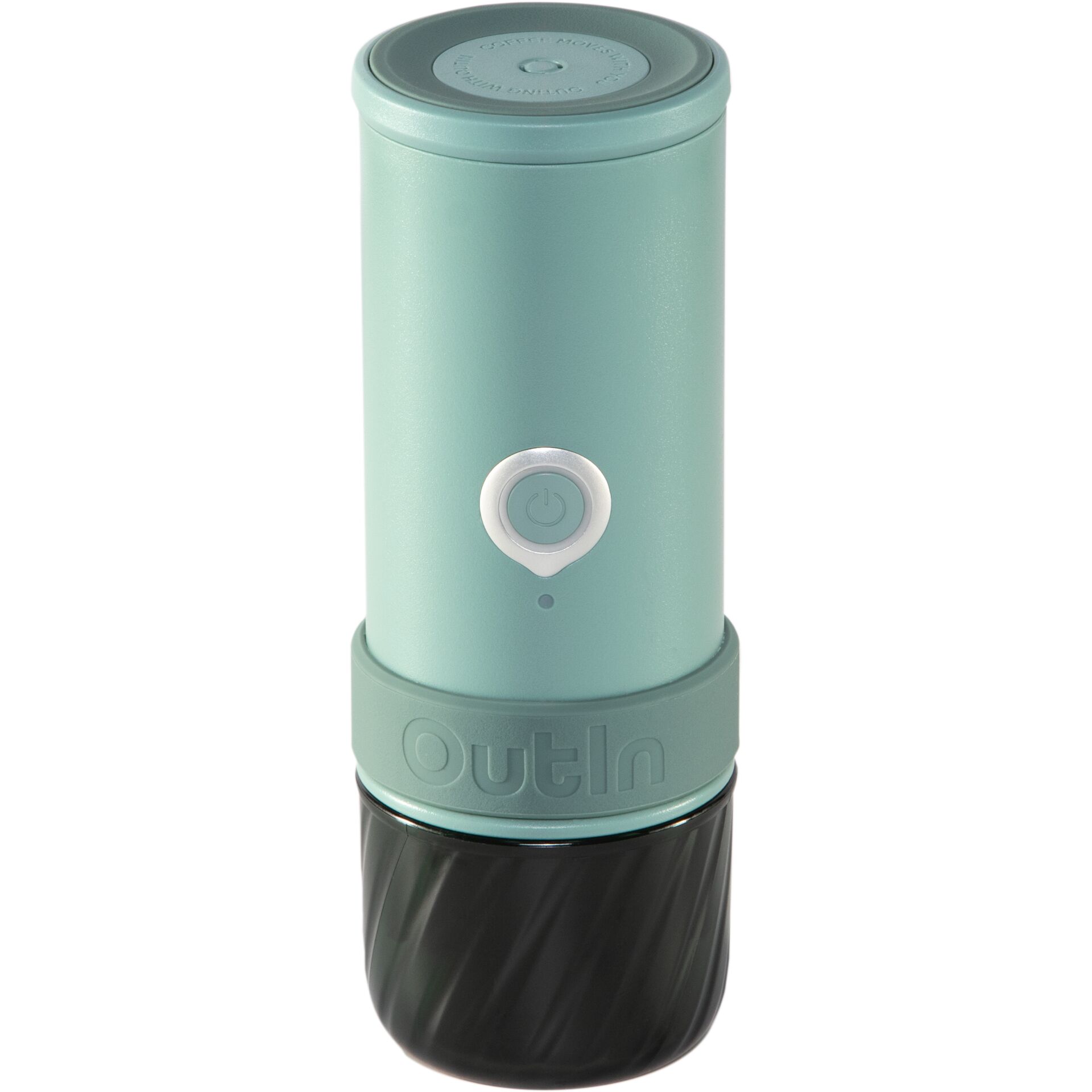 ergonomischer Trinkbecher, Mintgrün, Druckknopfverschluss, Kappe, Griffloser Deckel