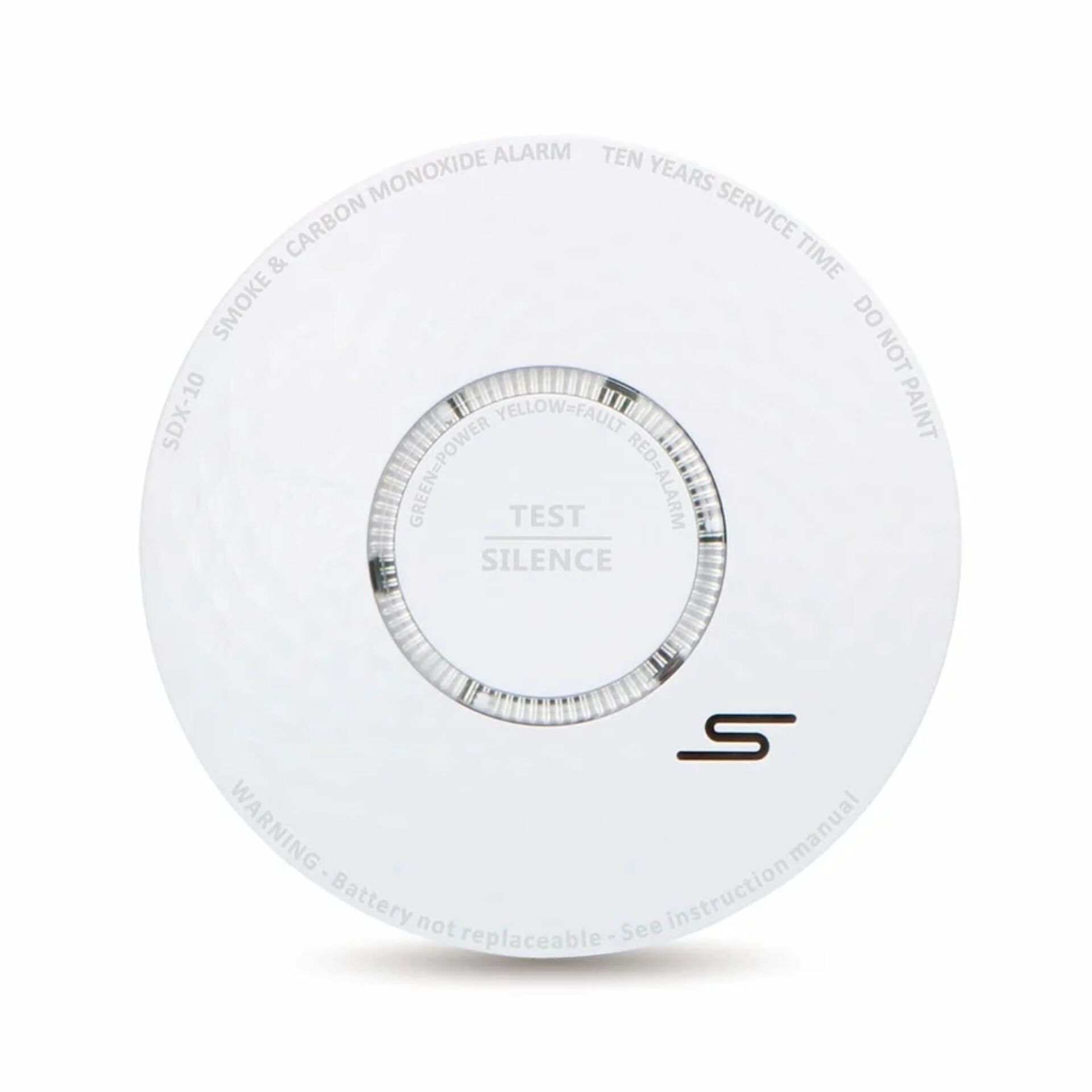 Rauchmelder, Kohlenmonoxid-Alarm, Batteriebetrieben, runder Sensor, Teststille