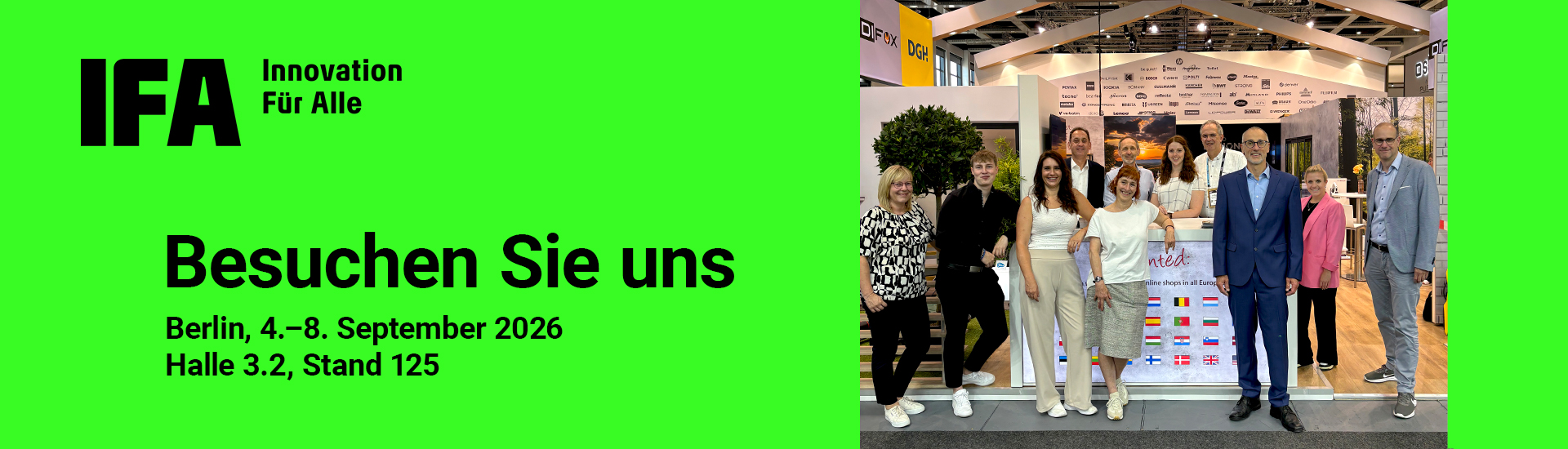 messe, team, gruppenfoto, aussteller, stand, Event booth, Group photo, Exhibition, Trade show, People standing