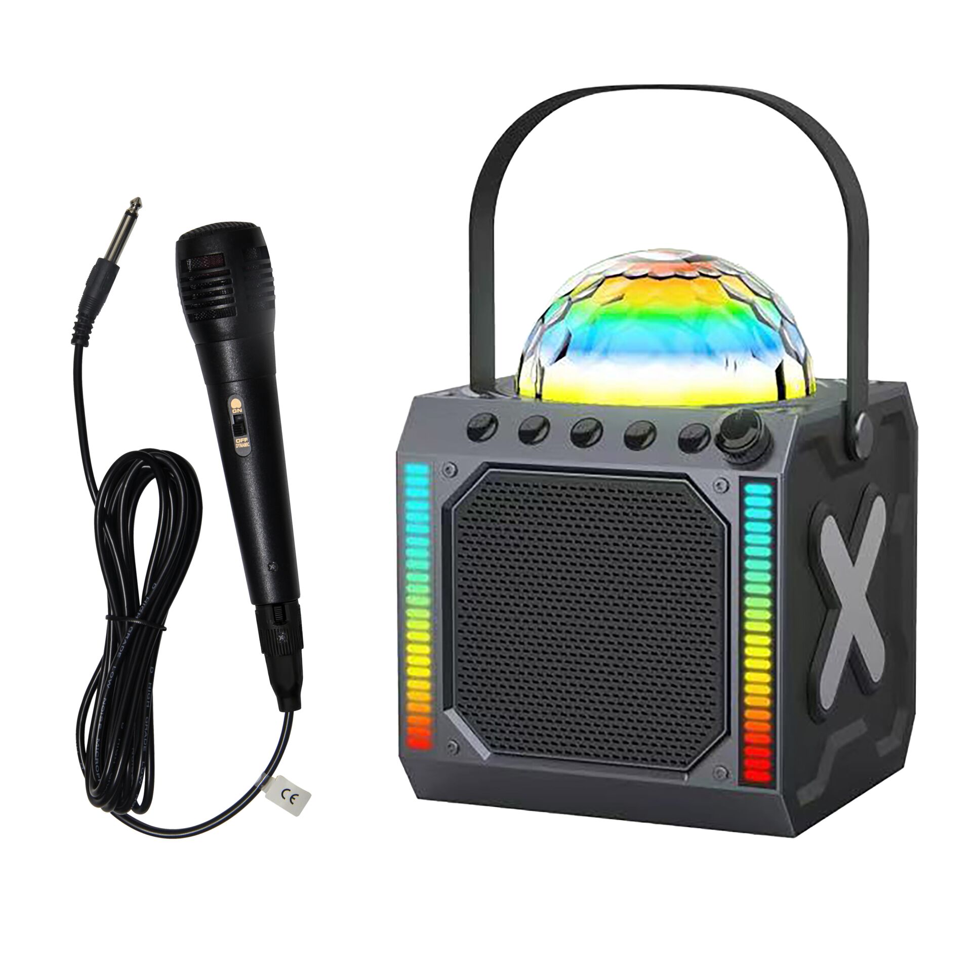 Karaoke-Lautsprecher, RGB-Beleuchtung, DJ-Lautsprecher, Mikrofon, LED-Lichtring