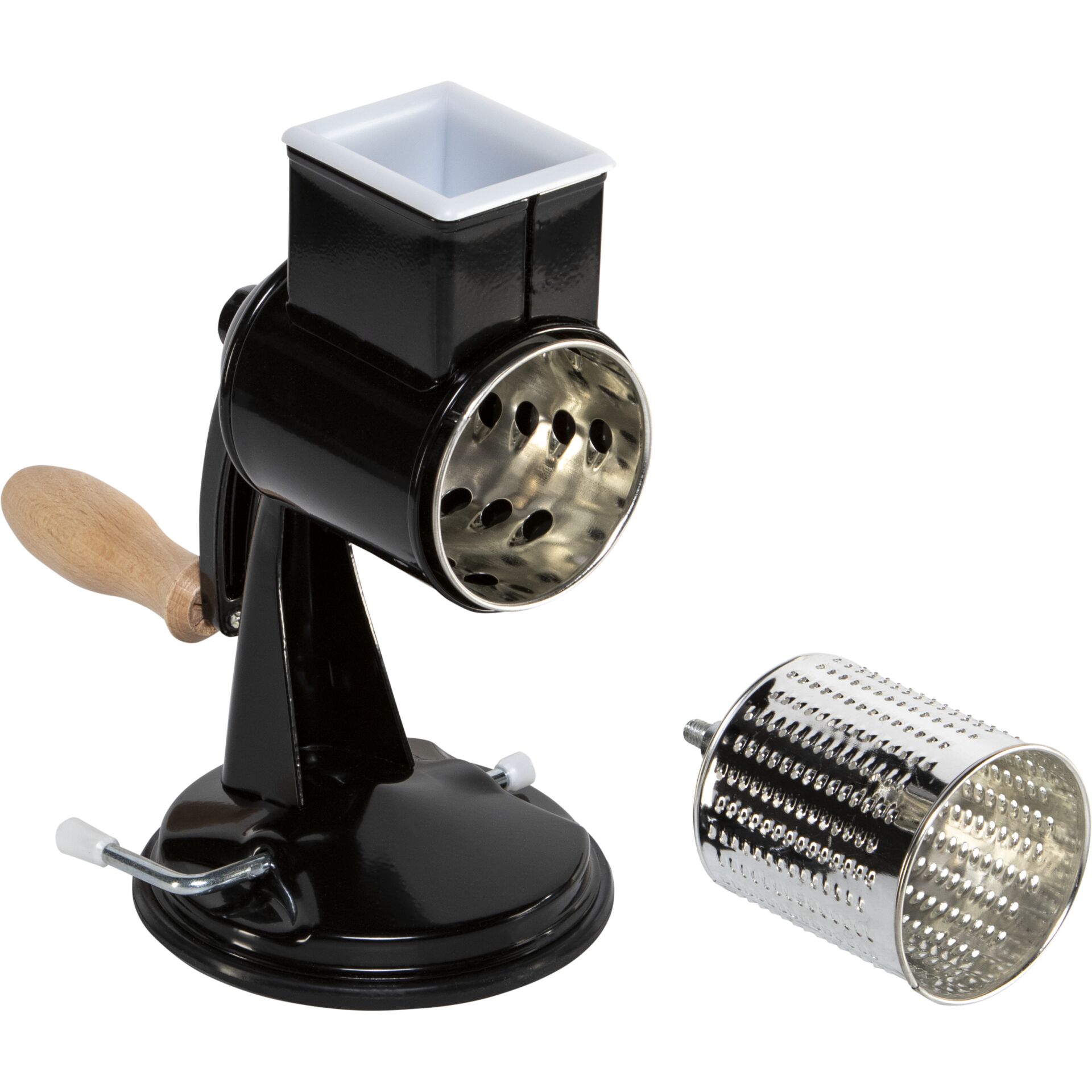 Küchenreibe, Küchenmaschine, Handreibe, Schublade, Kegelreibe